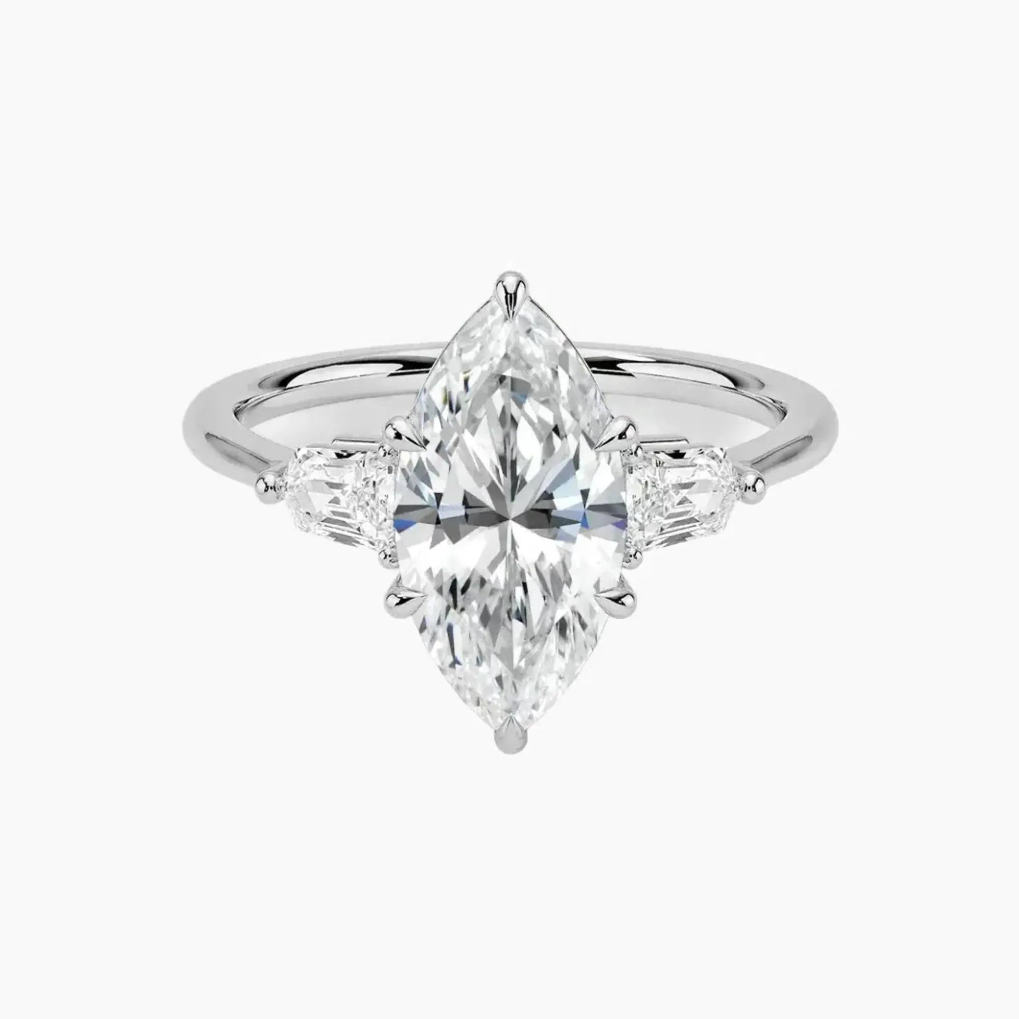 OBSER544 - Thalassa Three Stone Marquise engagement ring setting view 1