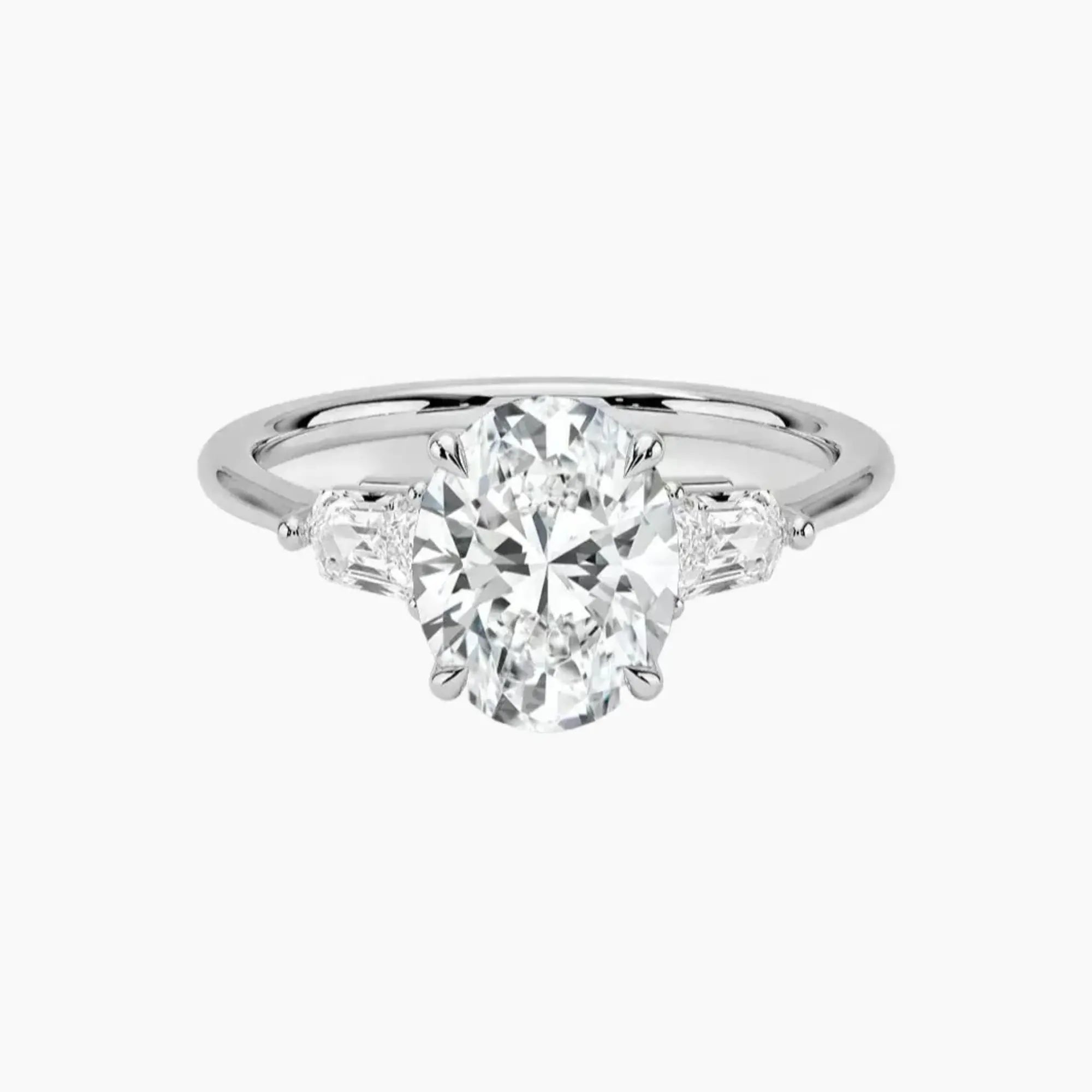 OBSER549 - Thalassa Three Stone Oval engagement ring setting view 1