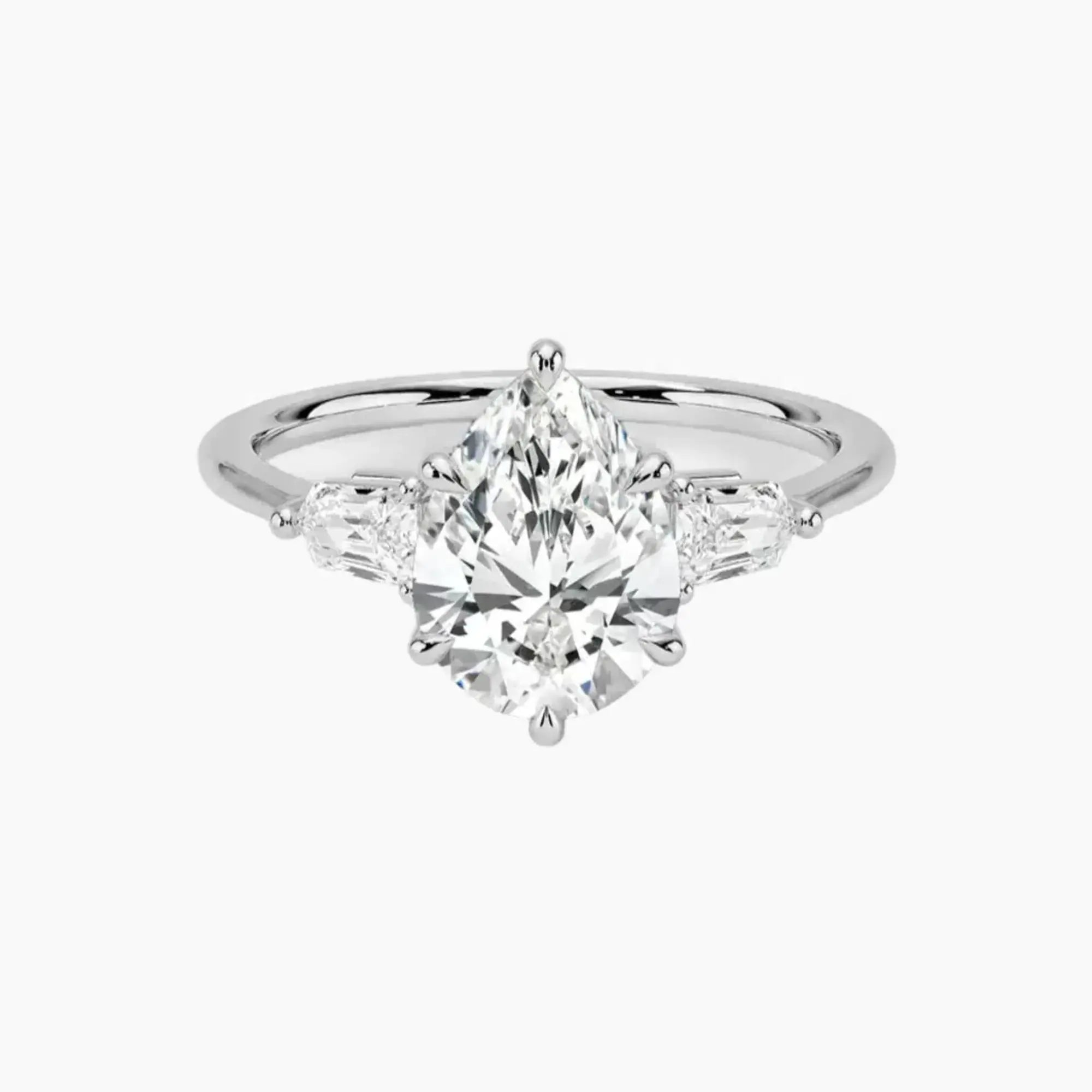 OBSER547 - Thalassa Three Stone Pear engagement ring setting view 1