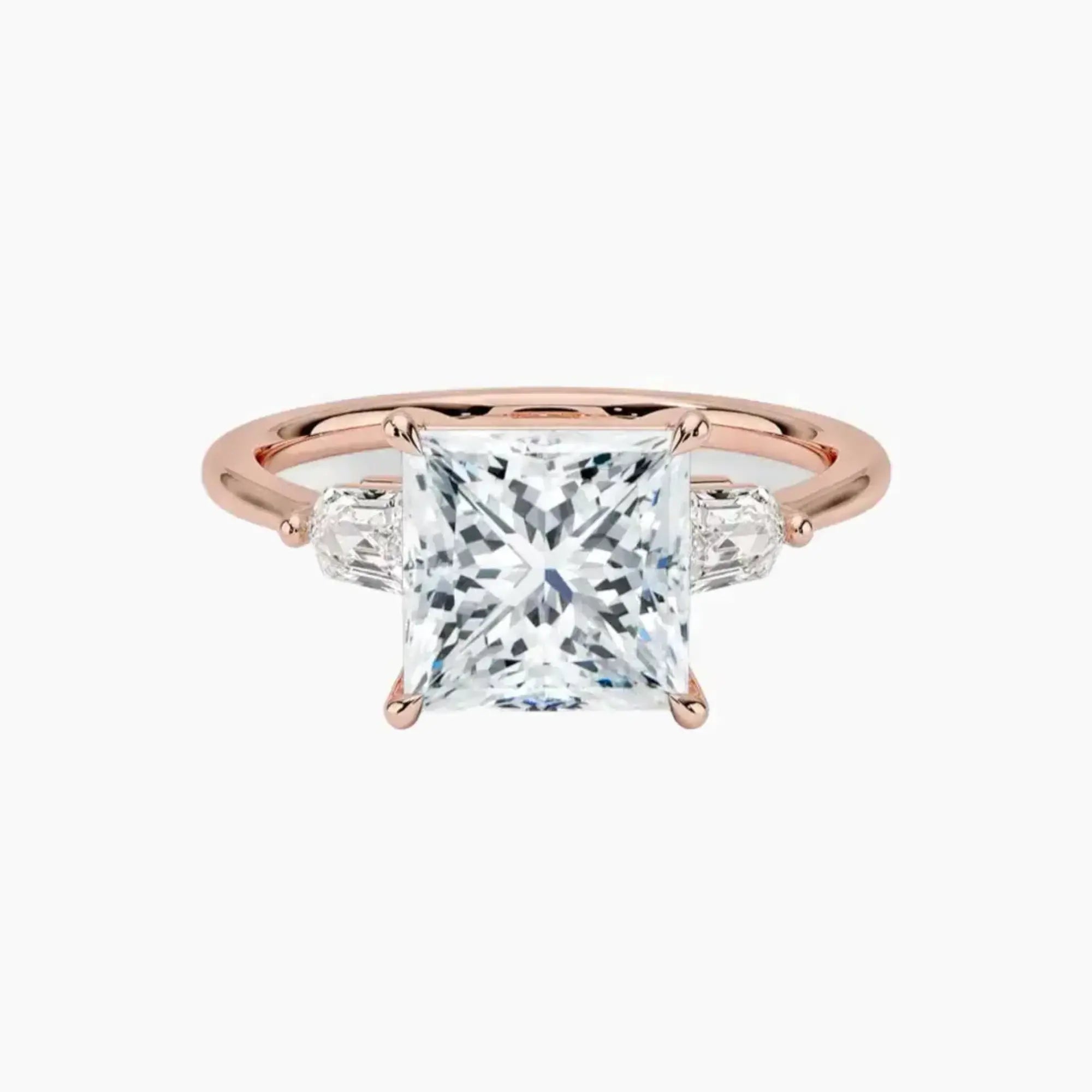 OBSER546 - Thalassa Three Stone Princess engagement ring setting view 4