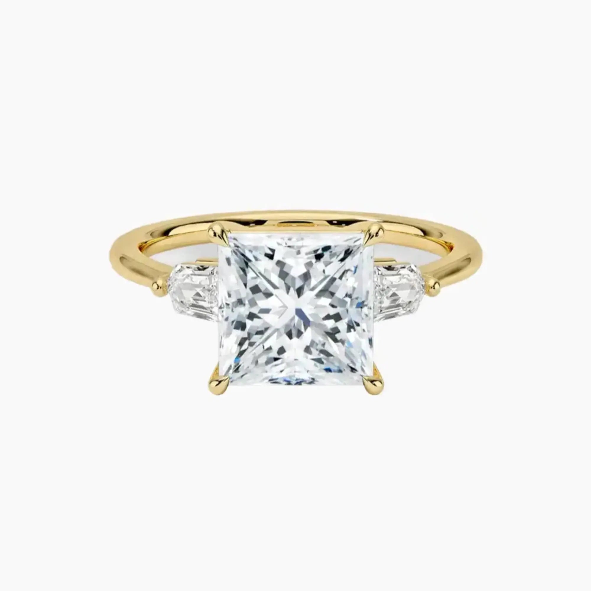OBSER546 - Thalassa Three Stone Princess engagement ring setting view 7