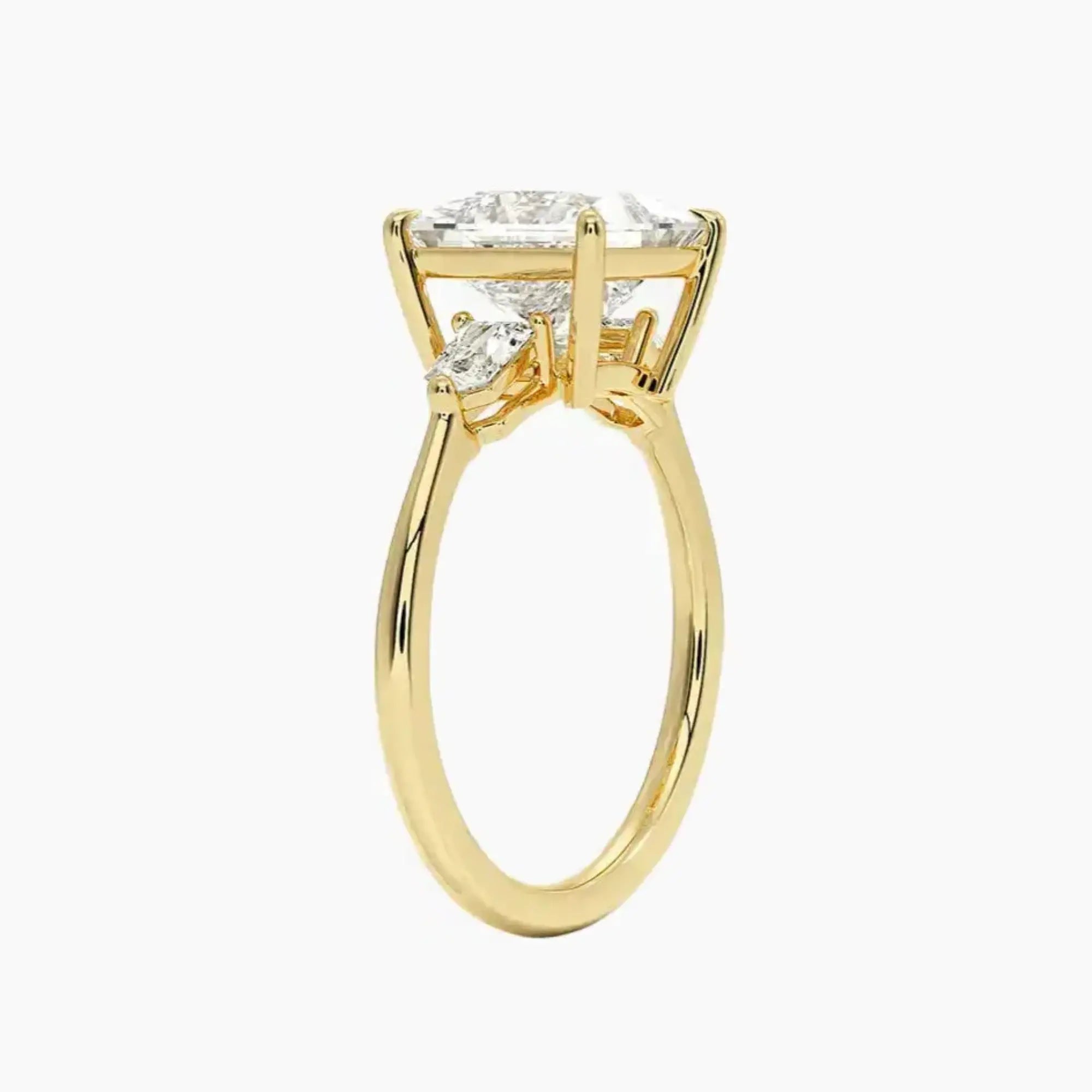 OBSER546 - Thalassa Three Stone Princess engagement ring setting view 8