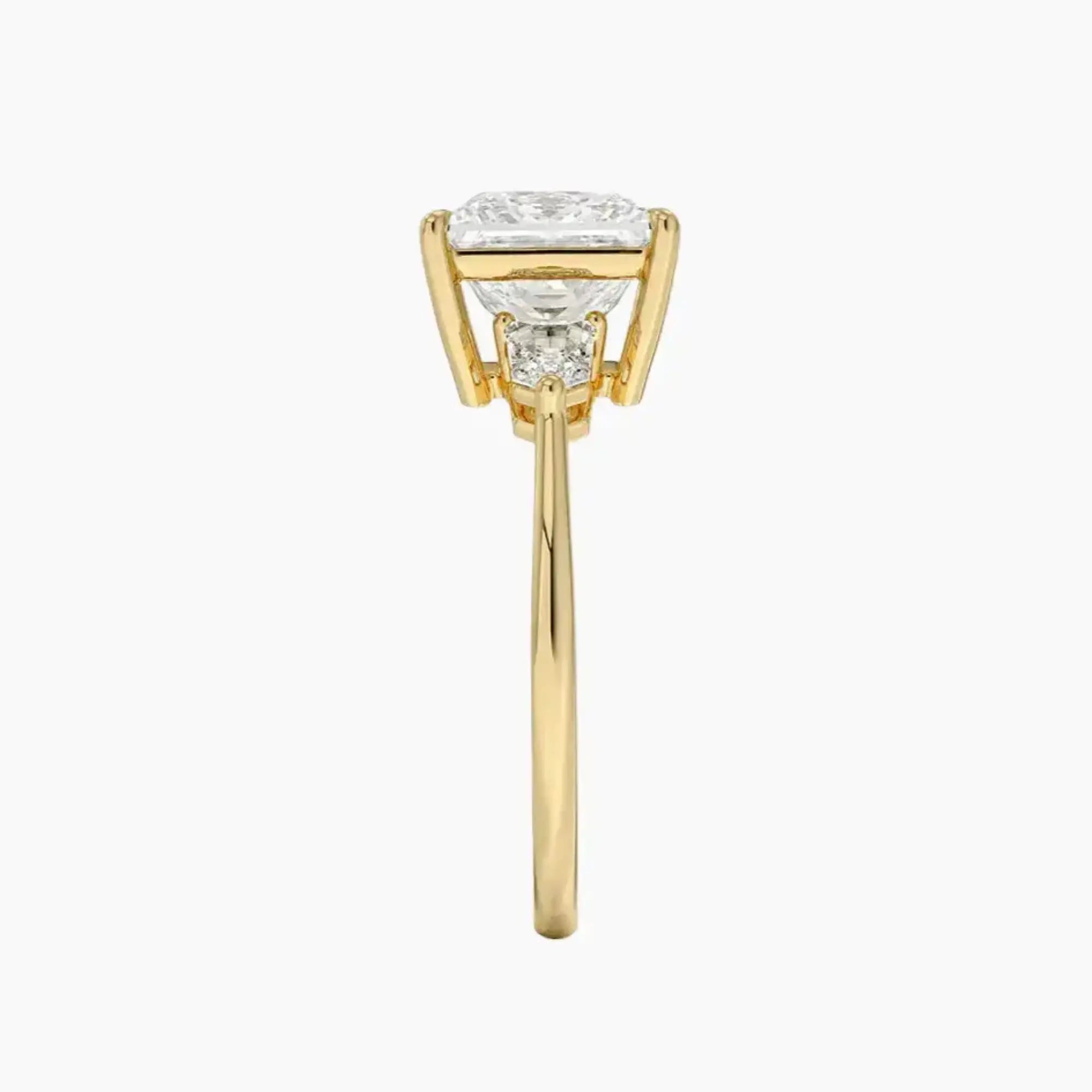 OBSER546 - Thalassa Three Stone Princess engagement ring setting view 9