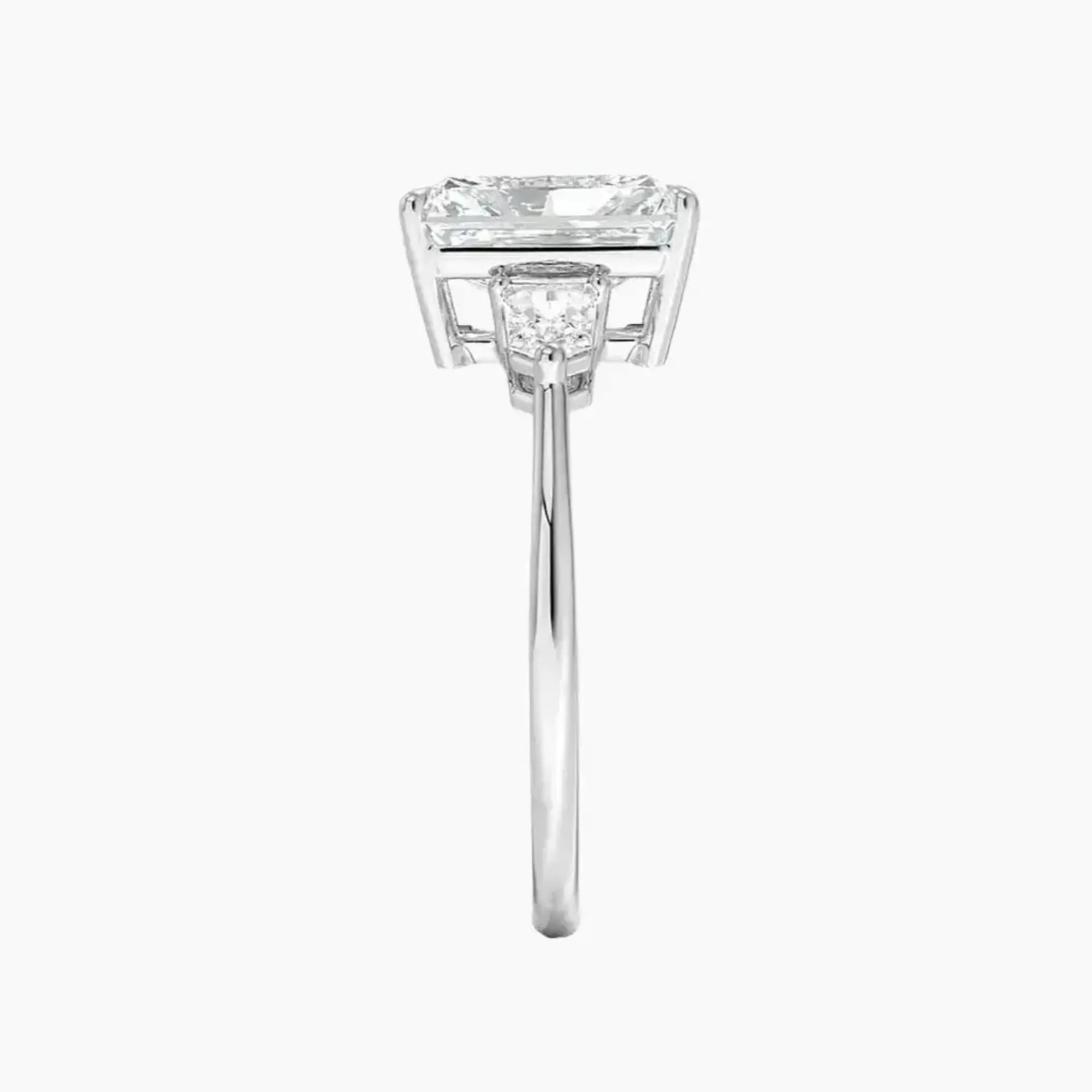 OBSER542 - Thalassa Three Stone Radiant engagement ring setting view 3