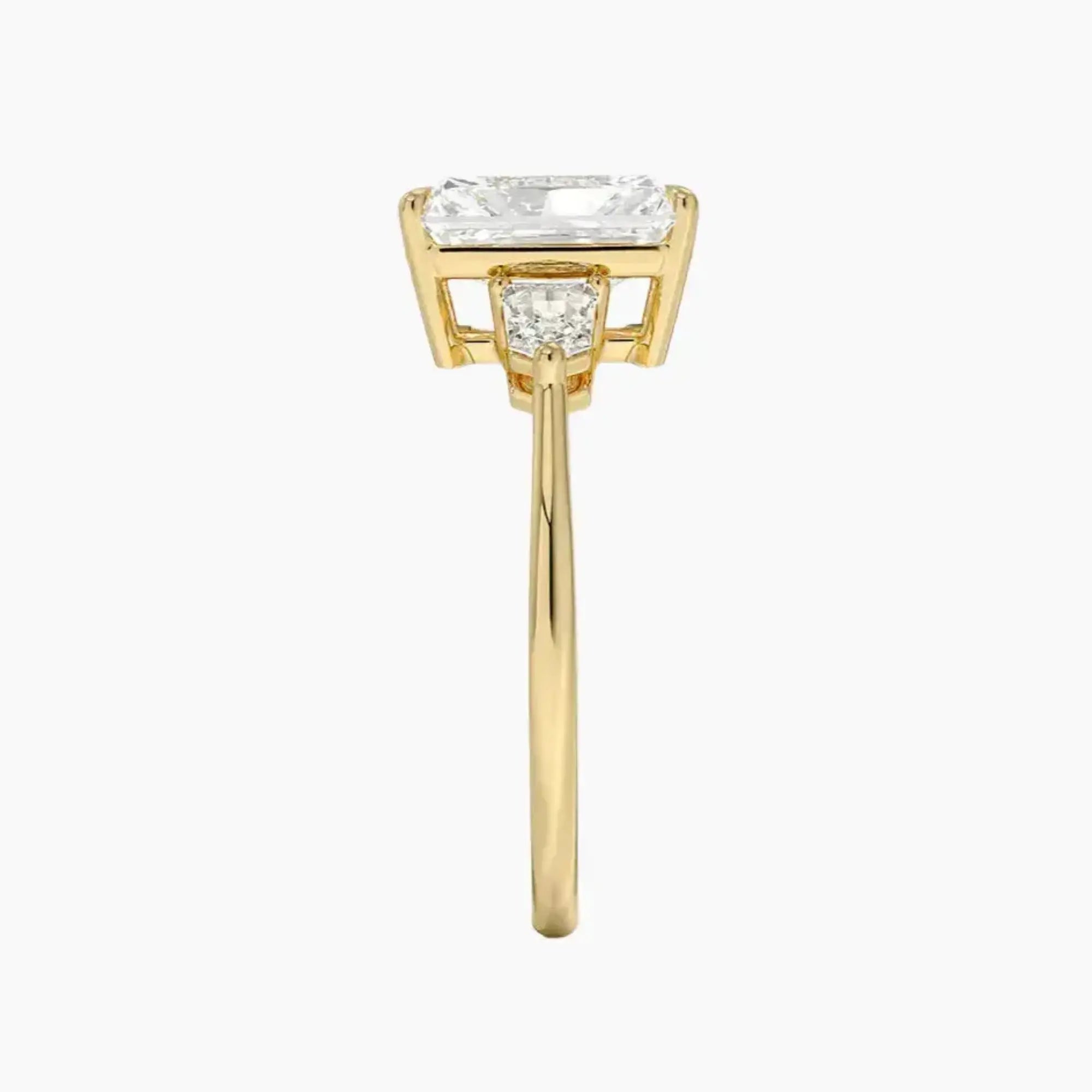 OBSER542 - Thalassa Three Stone Radiant engagement ring setting view 9