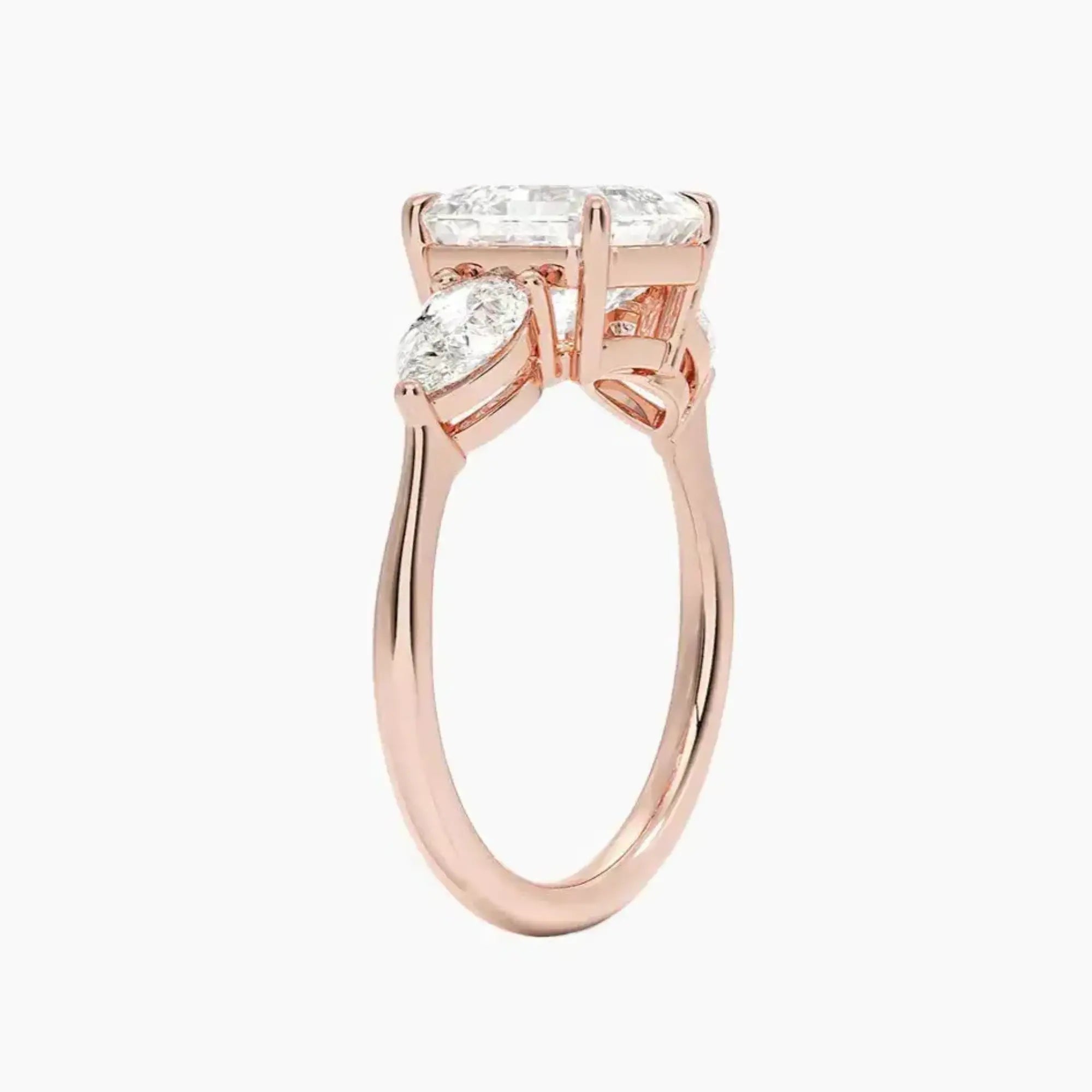 OBSER640 - Calliope Three Stone Asscher engagement ring setting view 5