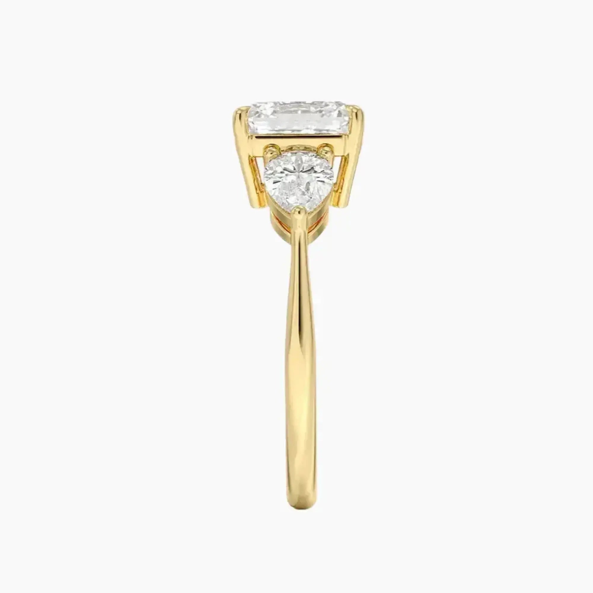 OBSER640 - Calliope Three Stone Asscher engagement ring setting view 9