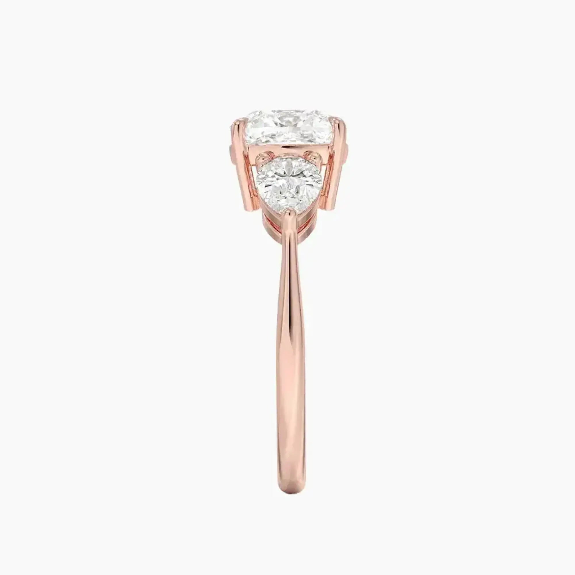 OBSER644 - Calliope Three Stone Cushion engagement ring setting view 6