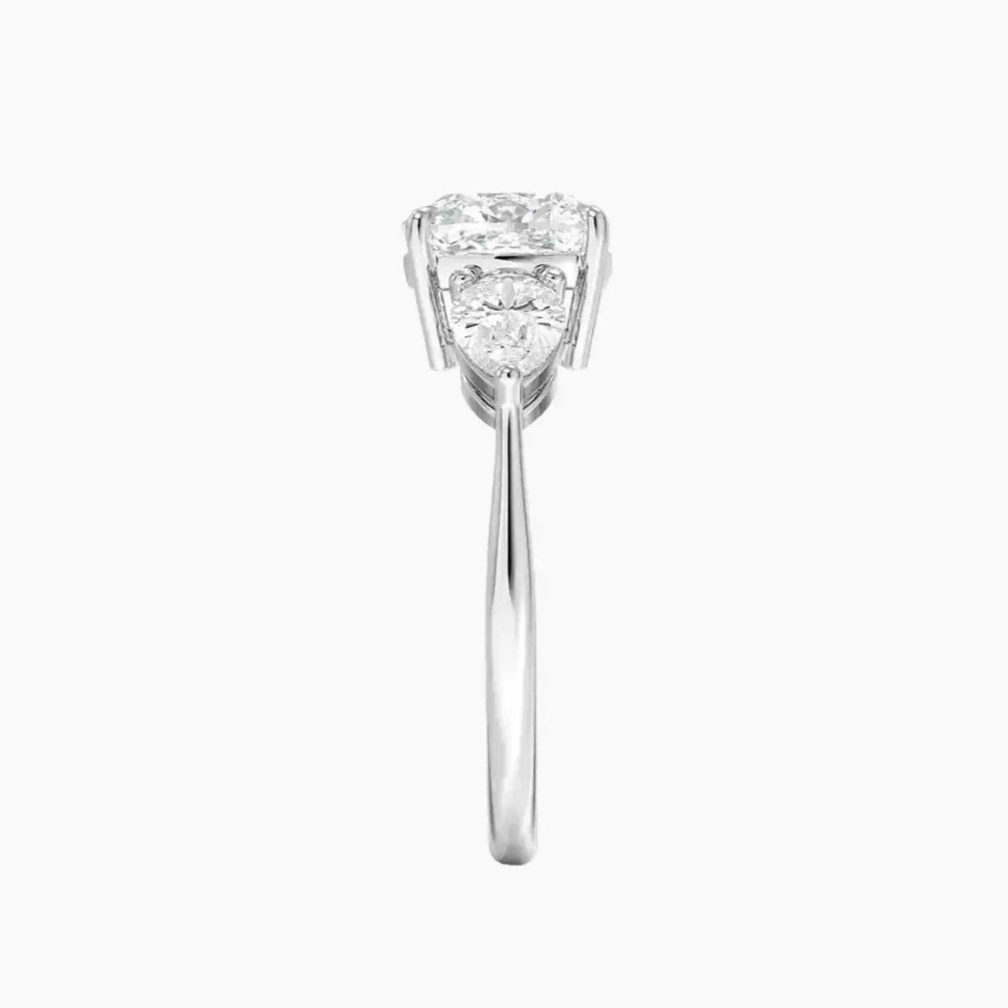 OBSER644 - Calliope Three Stone Cushion engagement ring setting view 3