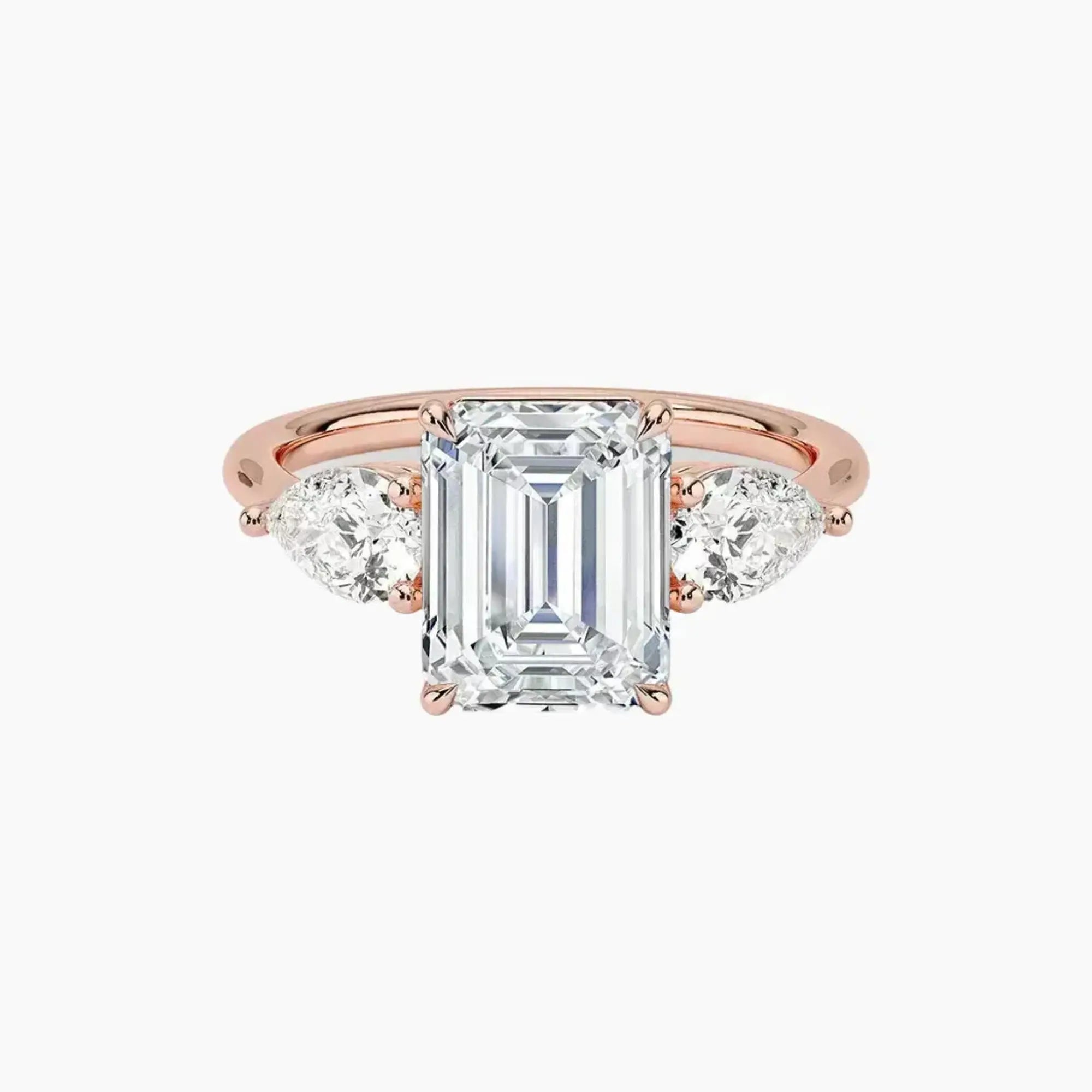 OBSER641 - Calliope Three Stone Emerald engagement ring setting view 4
