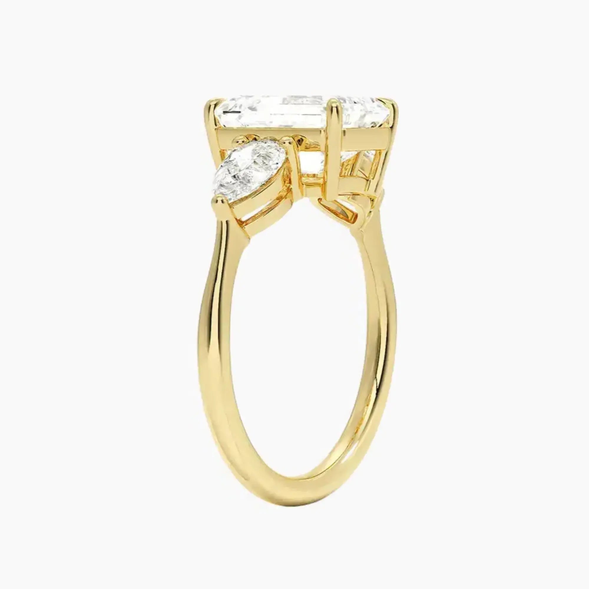 OBSER641 - Calliope Three Stone Emerald engagement ring setting view 8