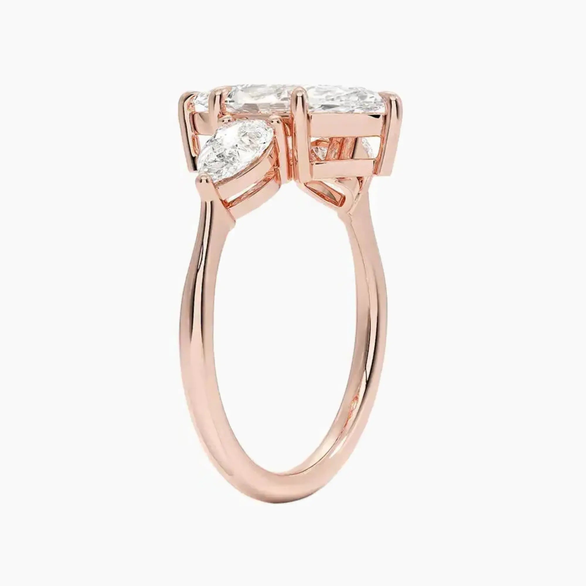 OBSER106 - Calliope Three Stone Marquise engagement ring setting view 5