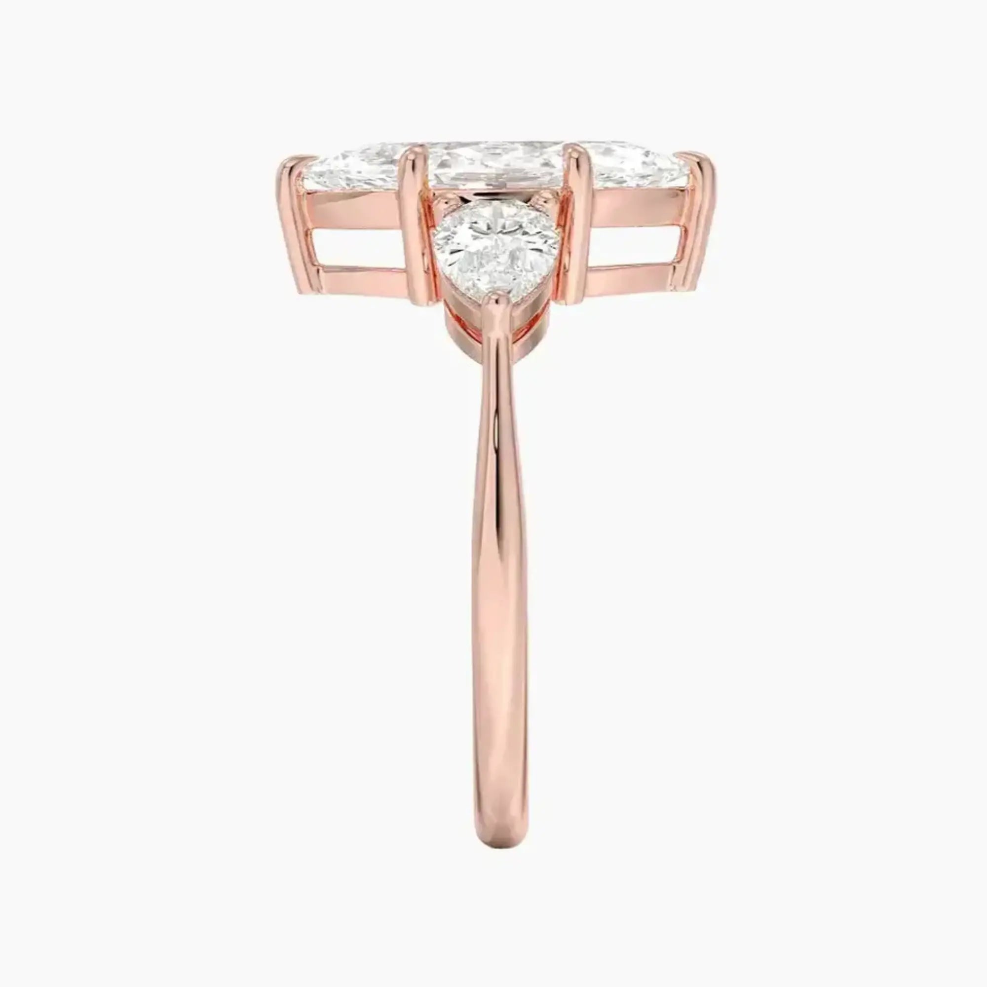 OBSER106 - Calliope Three Stone Marquise engagement ring setting view 6