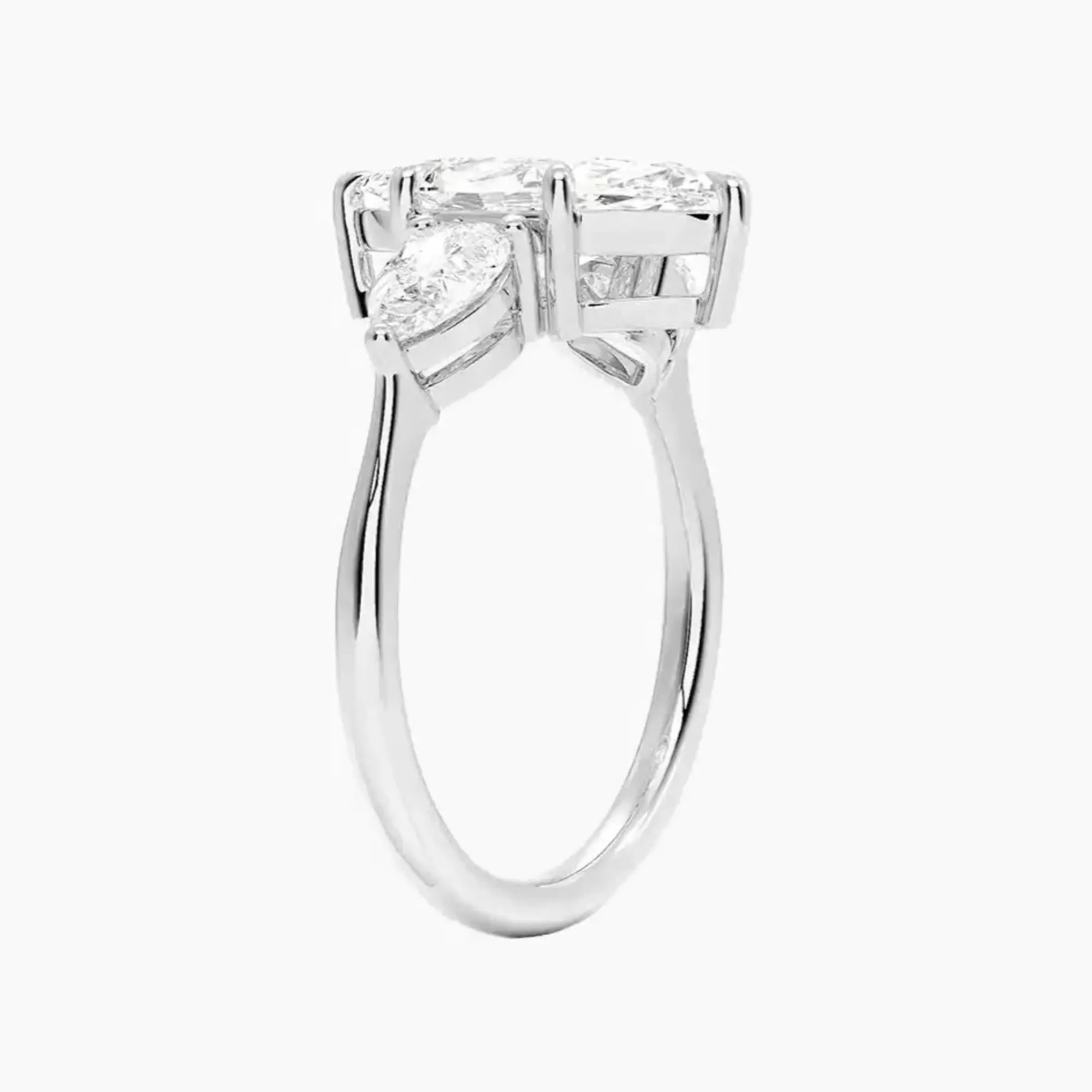 OBSER106 - Calliope Three Stone Marquise engagement ring setting view 2