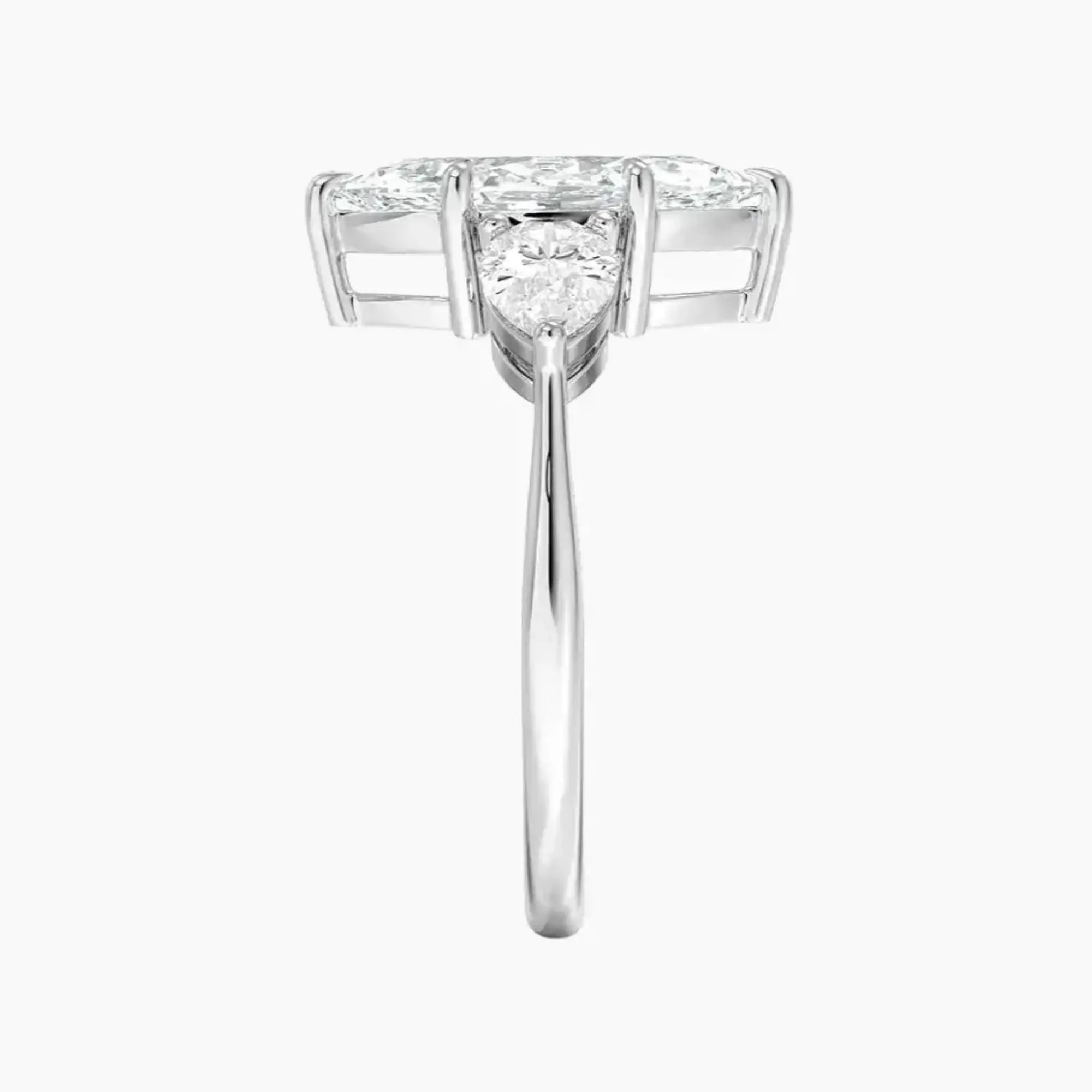 OBSER106 - Calliope Three Stone Marquise engagement ring setting view 3