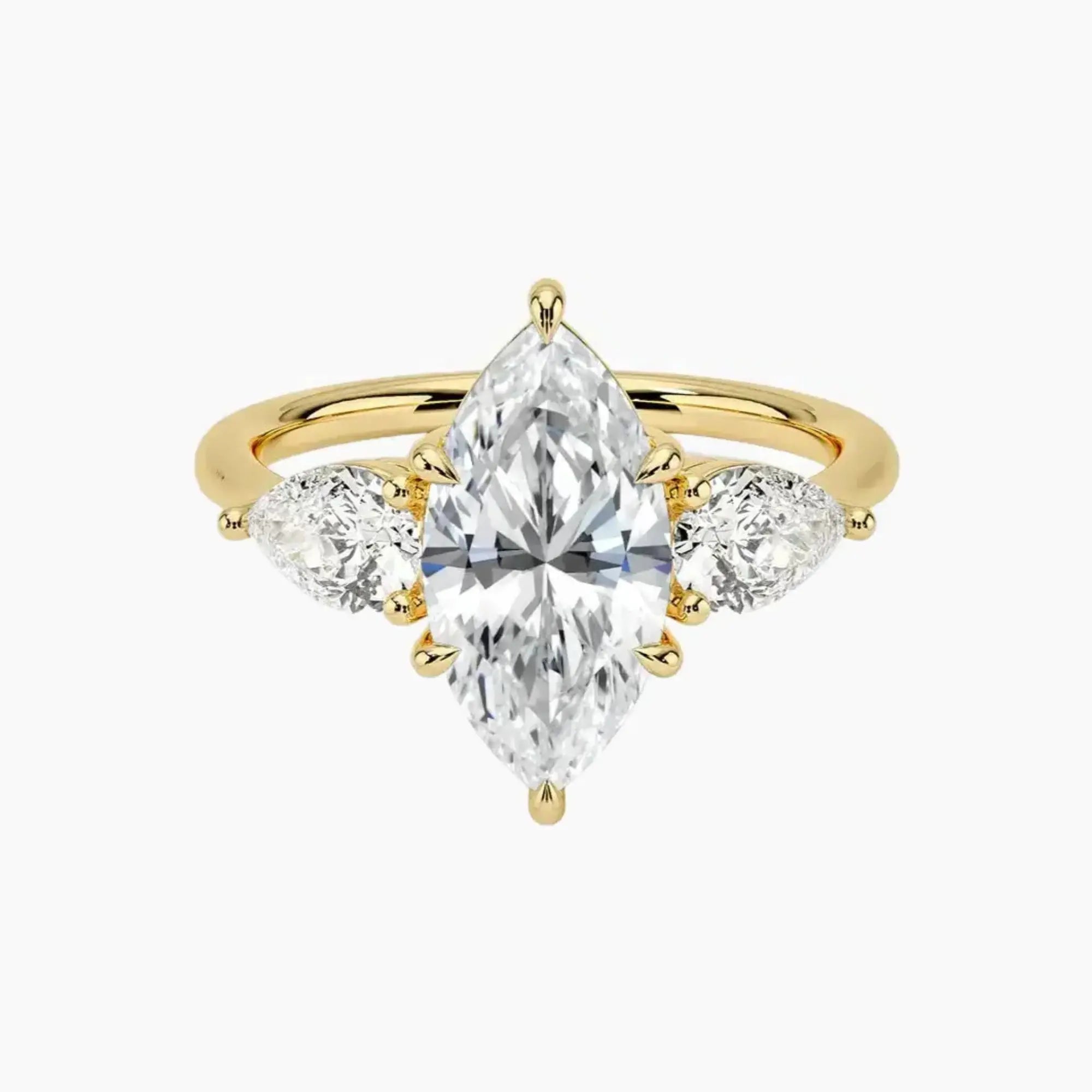 OBSER106 - Calliope Three Stone Marquise engagement ring setting view 7