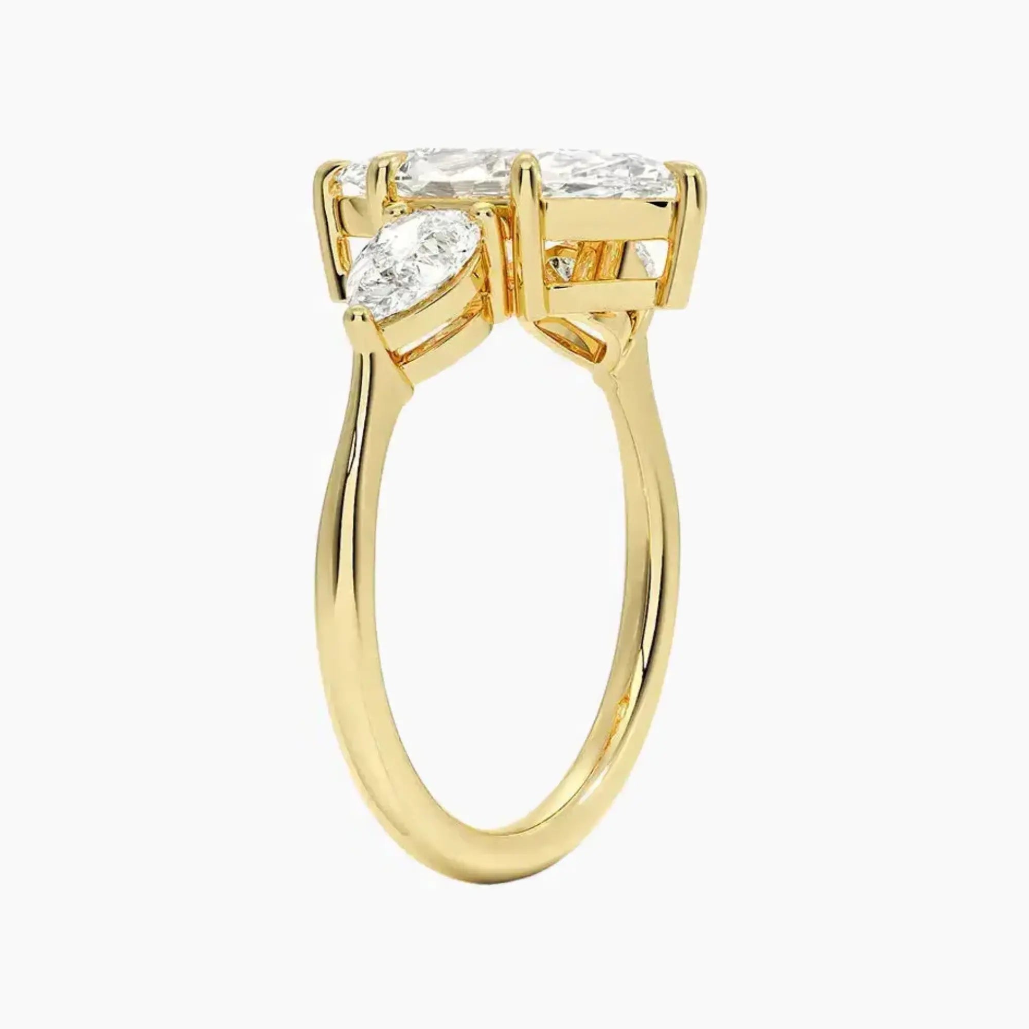 OBSER106 - Calliope Three Stone Marquise engagement ring setting view 8