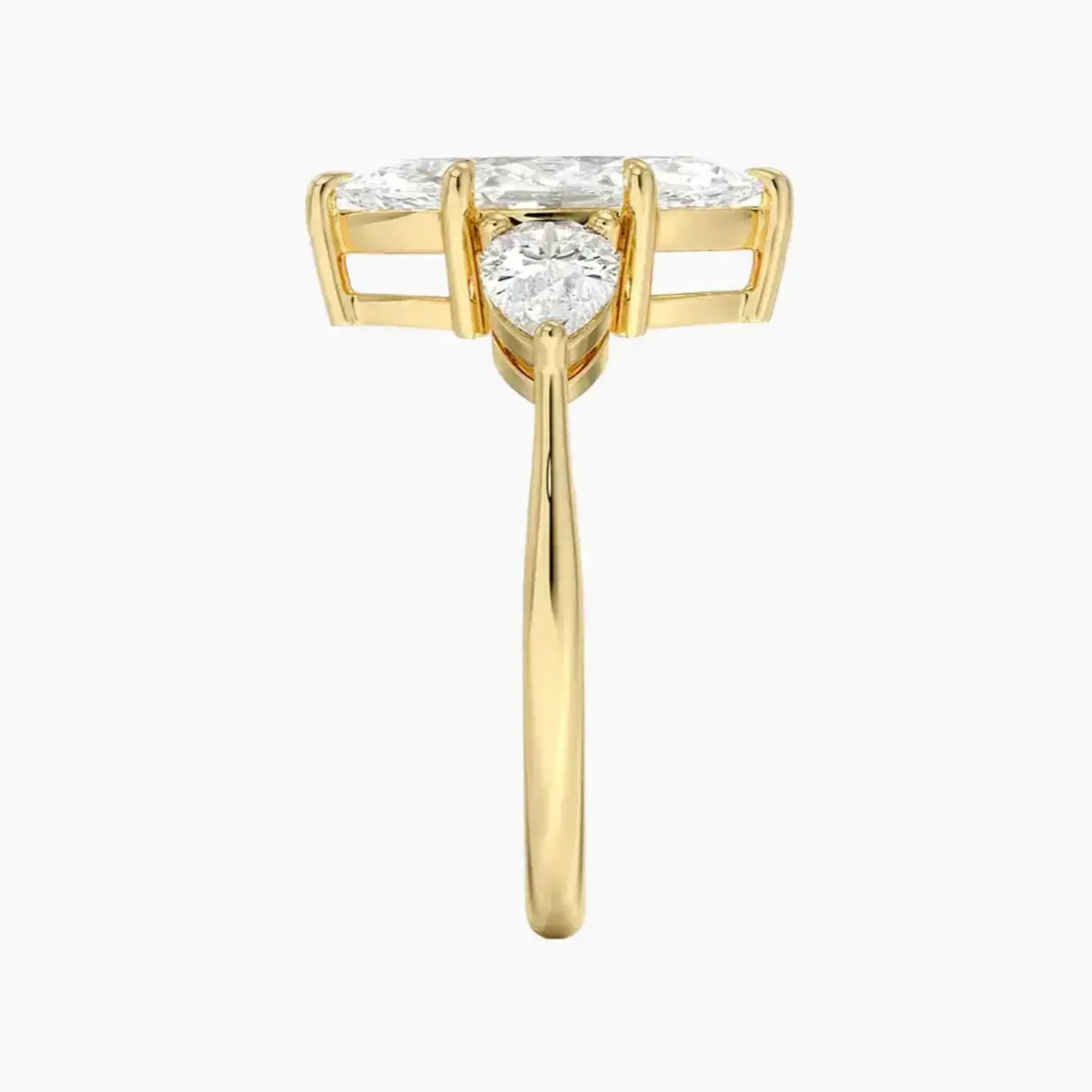 OBSER106 - Calliope Three Stone Marquise engagement ring setting view 9