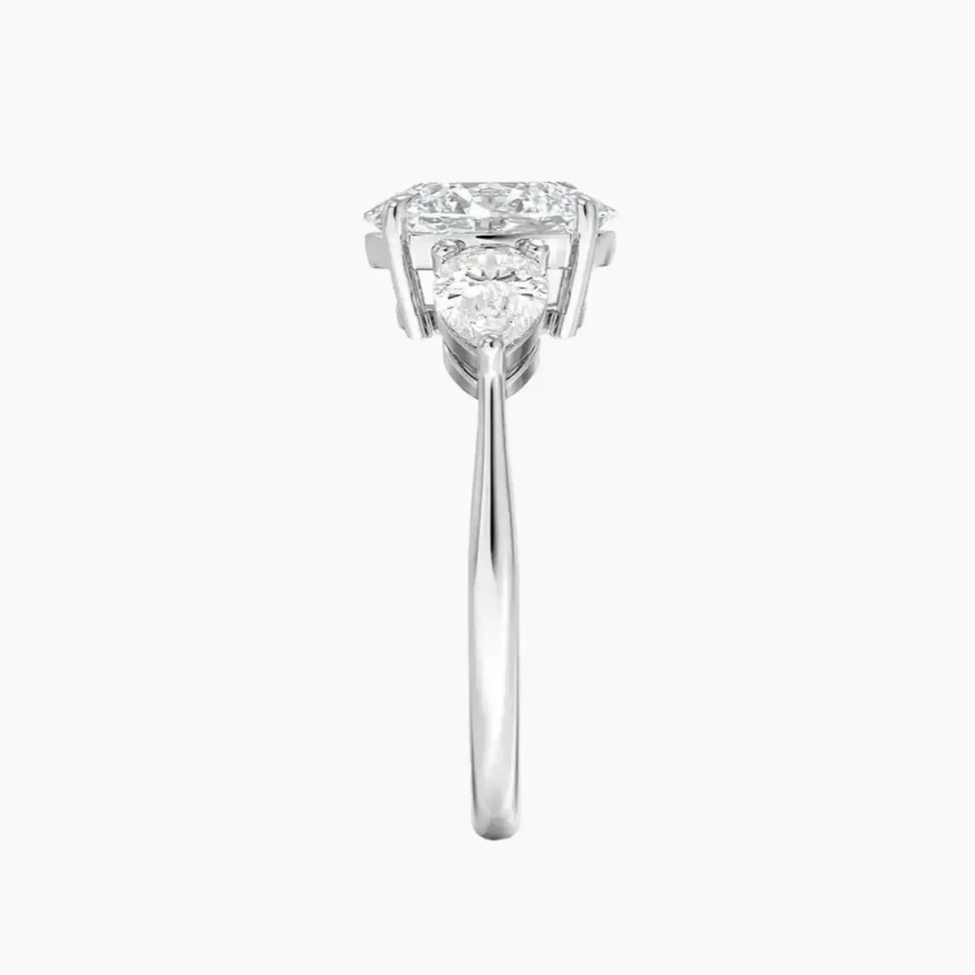 OBSER072 - Calliope Three Stone Oval engagement ring setting view 3