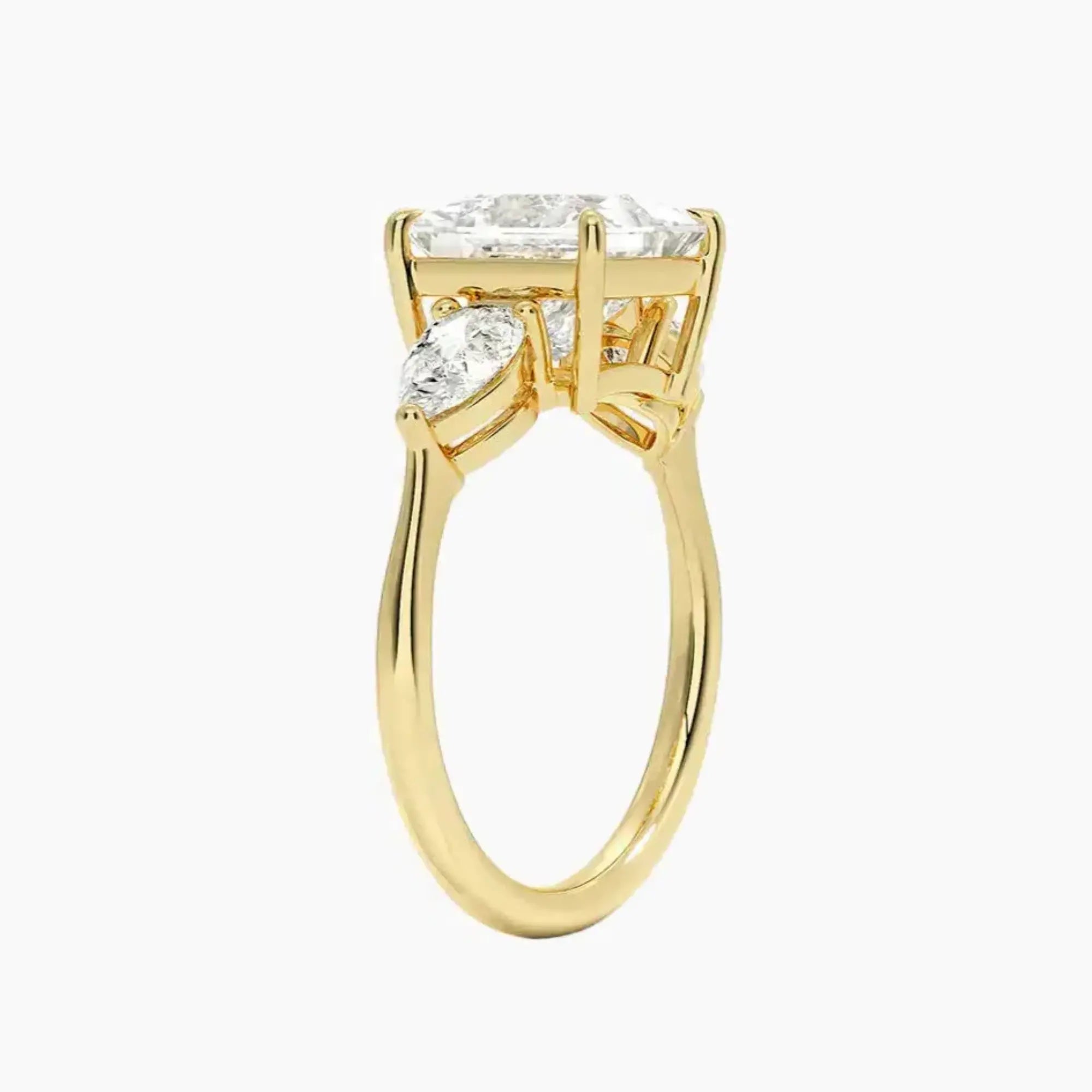 OBSER642 - Calliope Three Stone Princess engagement ring setting view 8
