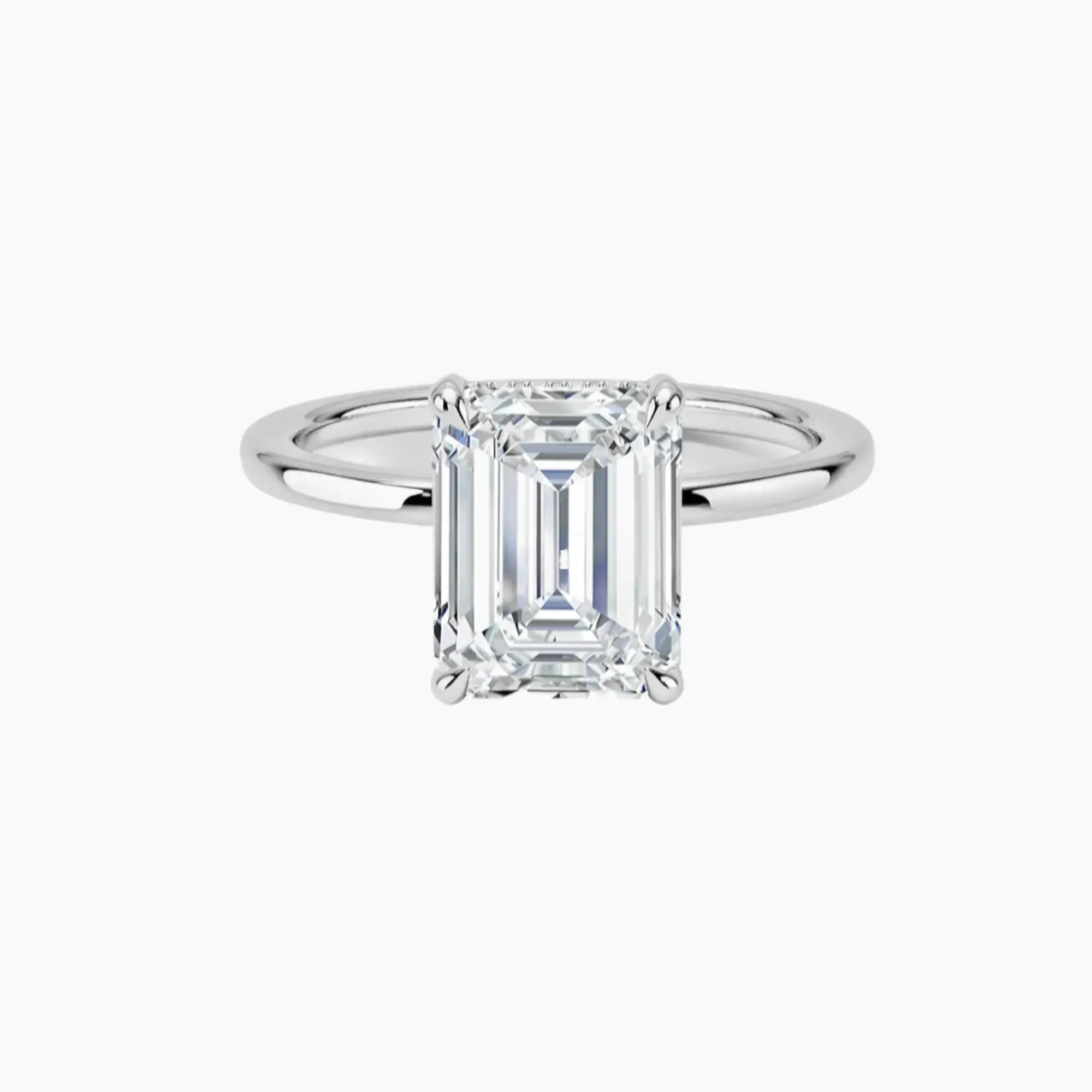 OBSER380 - Dahlia Solitaire Emerald engagement ring setting view 1