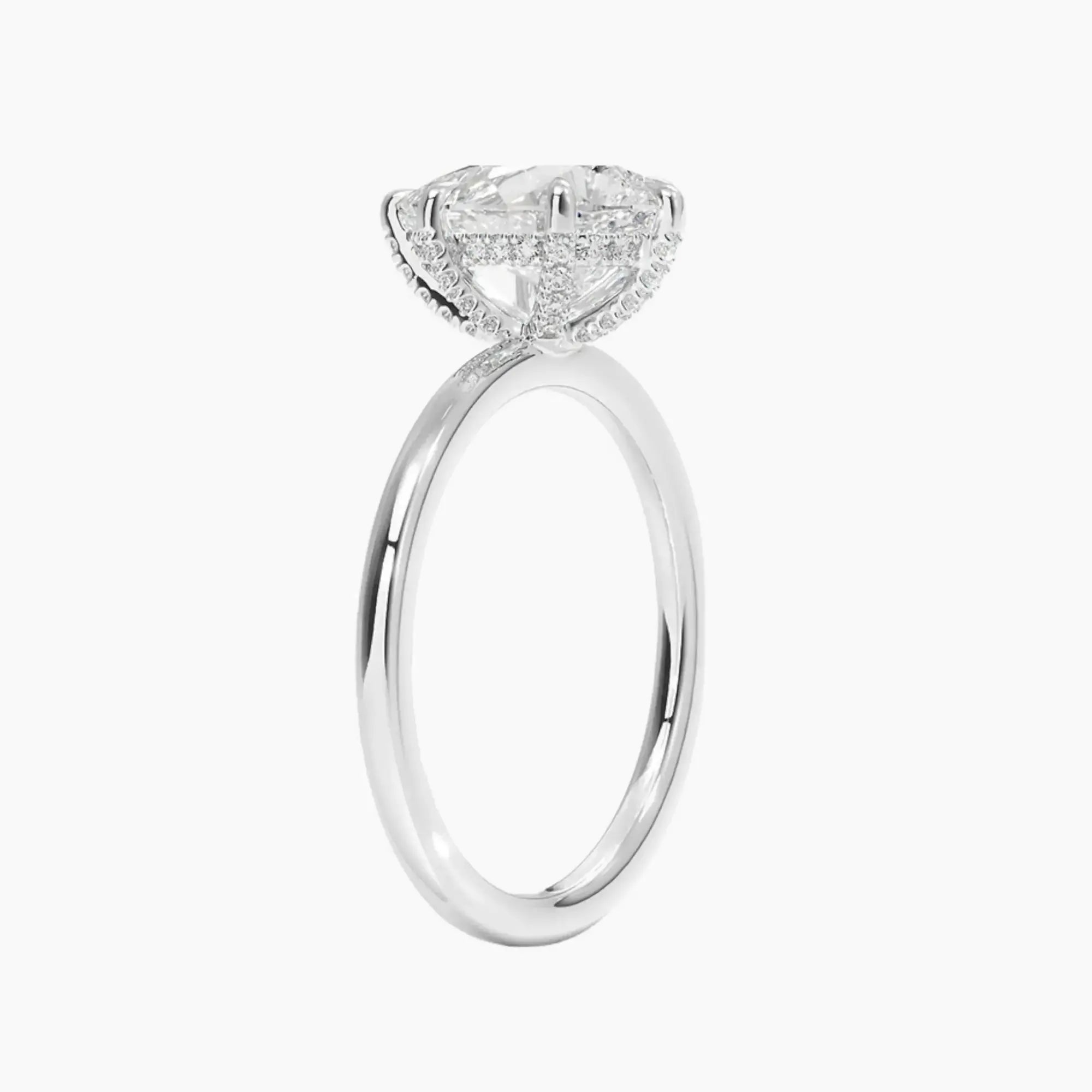 OBSER382 - Dahlia Solitaire Pear engagement ring setting view 2