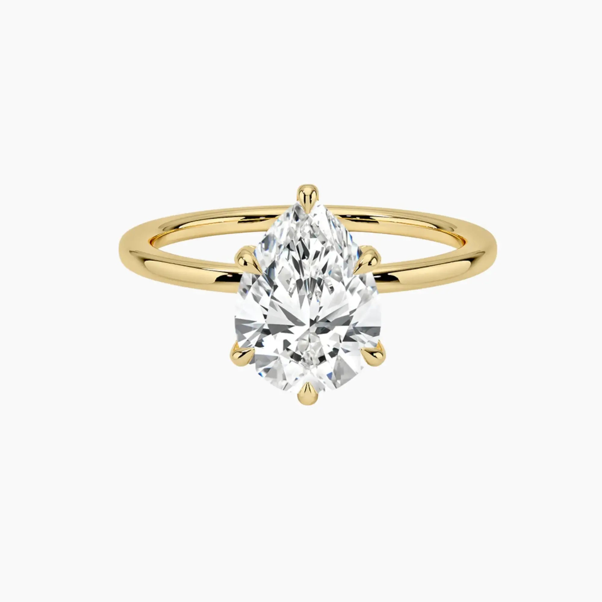 OBSER382 - Dahlia Solitaire Pear engagement ring setting view 7