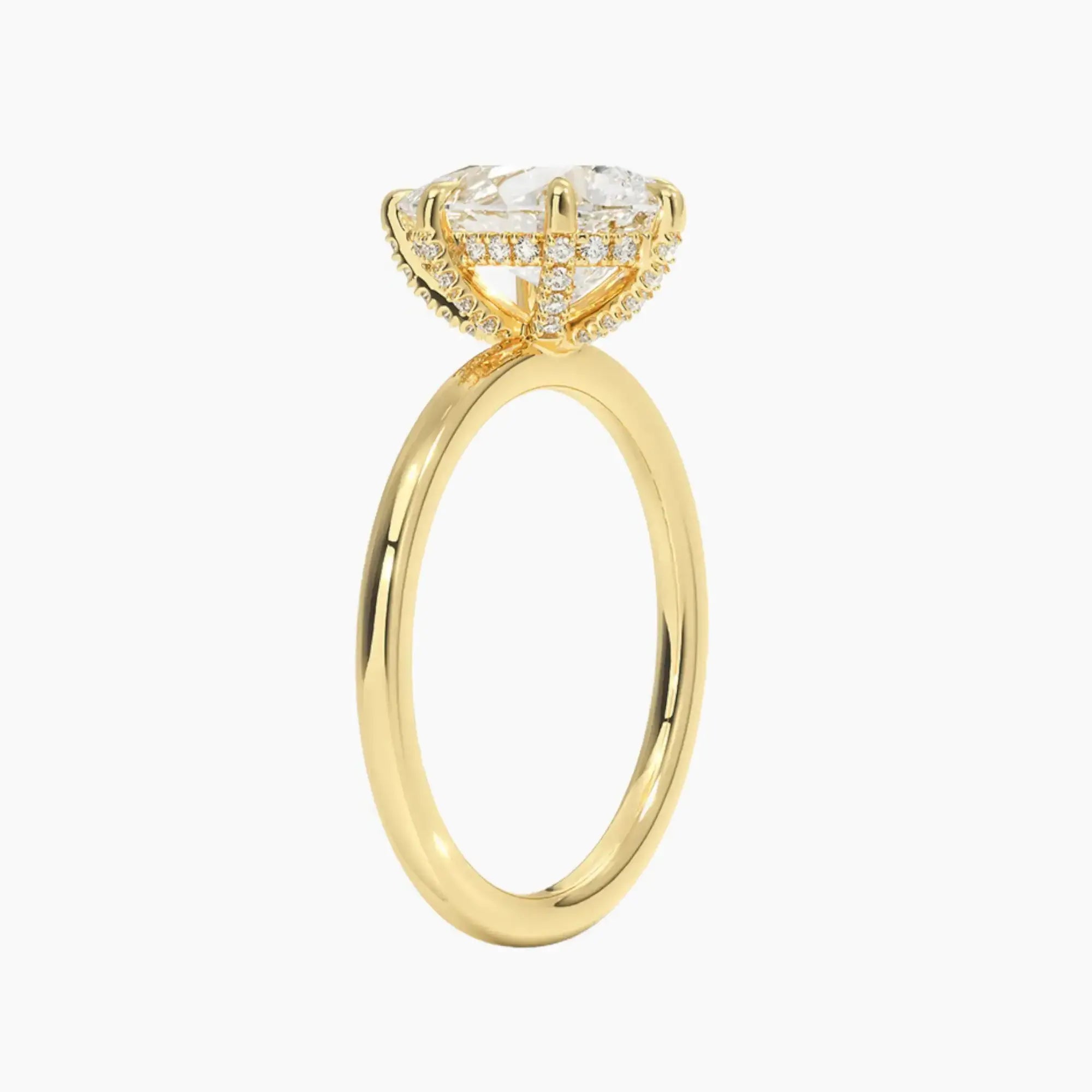 OBSER382 - Dahlia Solitaire Pear engagement ring setting view 8