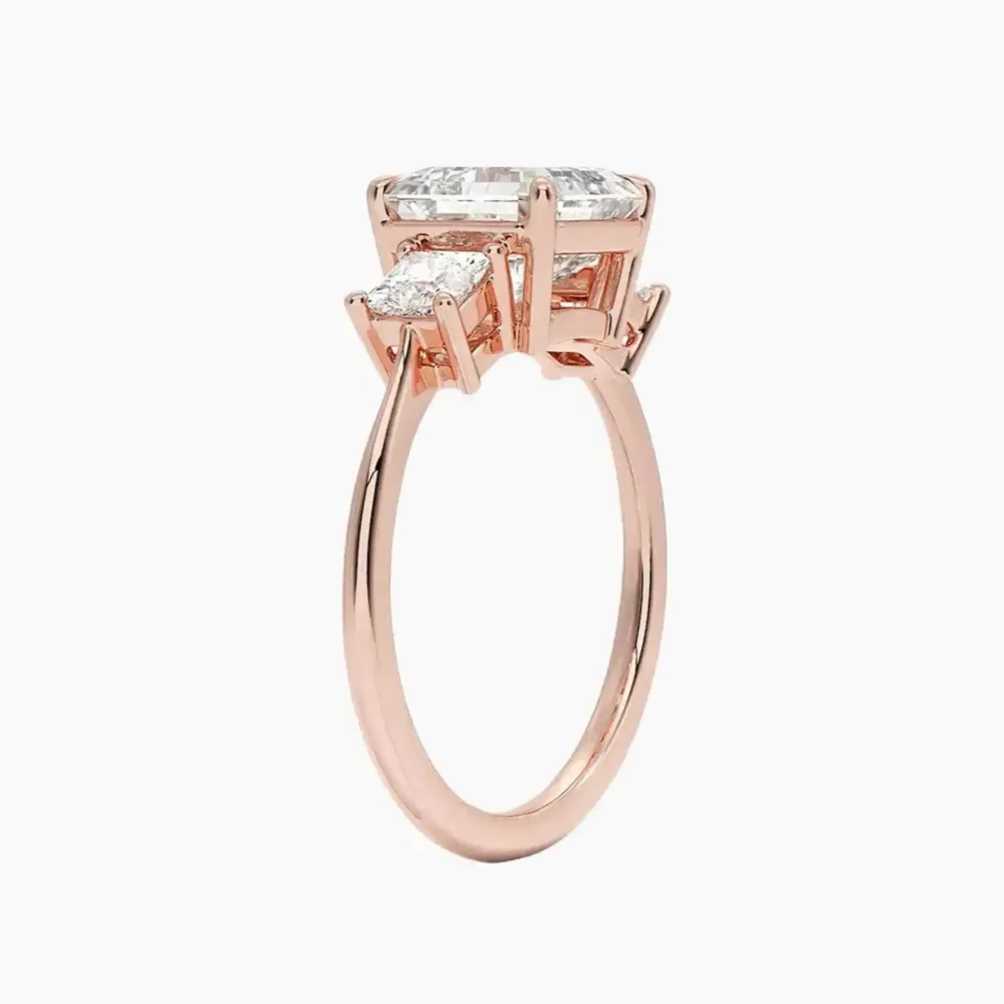 OBSER534 - Vespera Three Stone Asscher engagement ring setting view 5