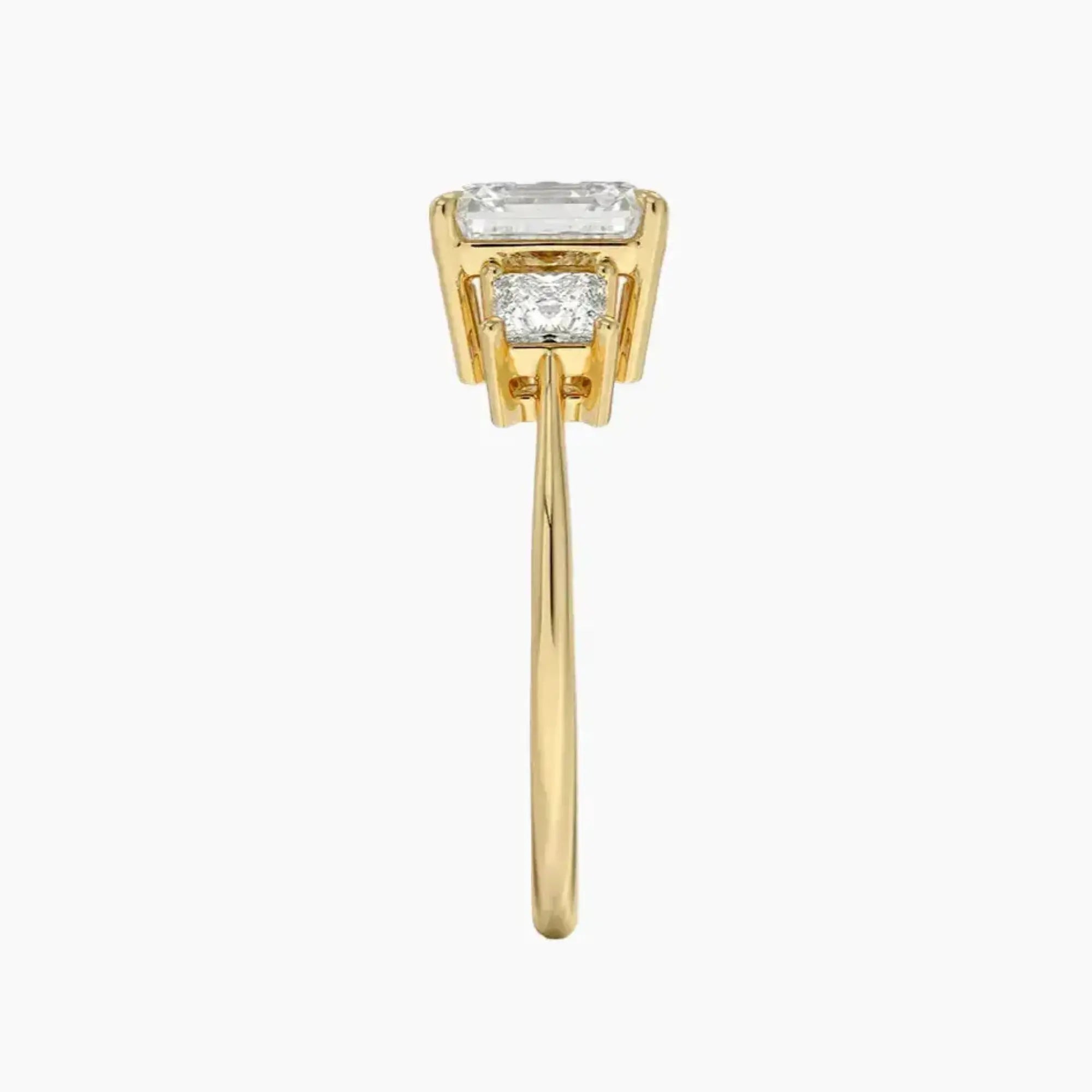 OBSER534 - Vespera Three Stone Asscher engagement ring setting view 9
