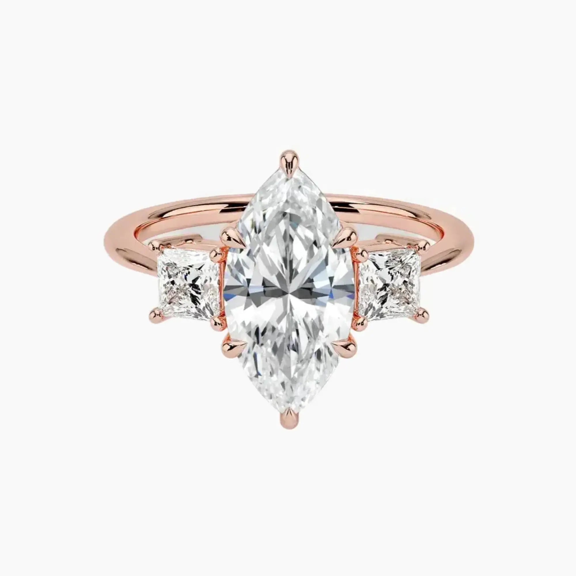 OBSER535 - Vespera Three Stone Marquise engagement ring setting view 4