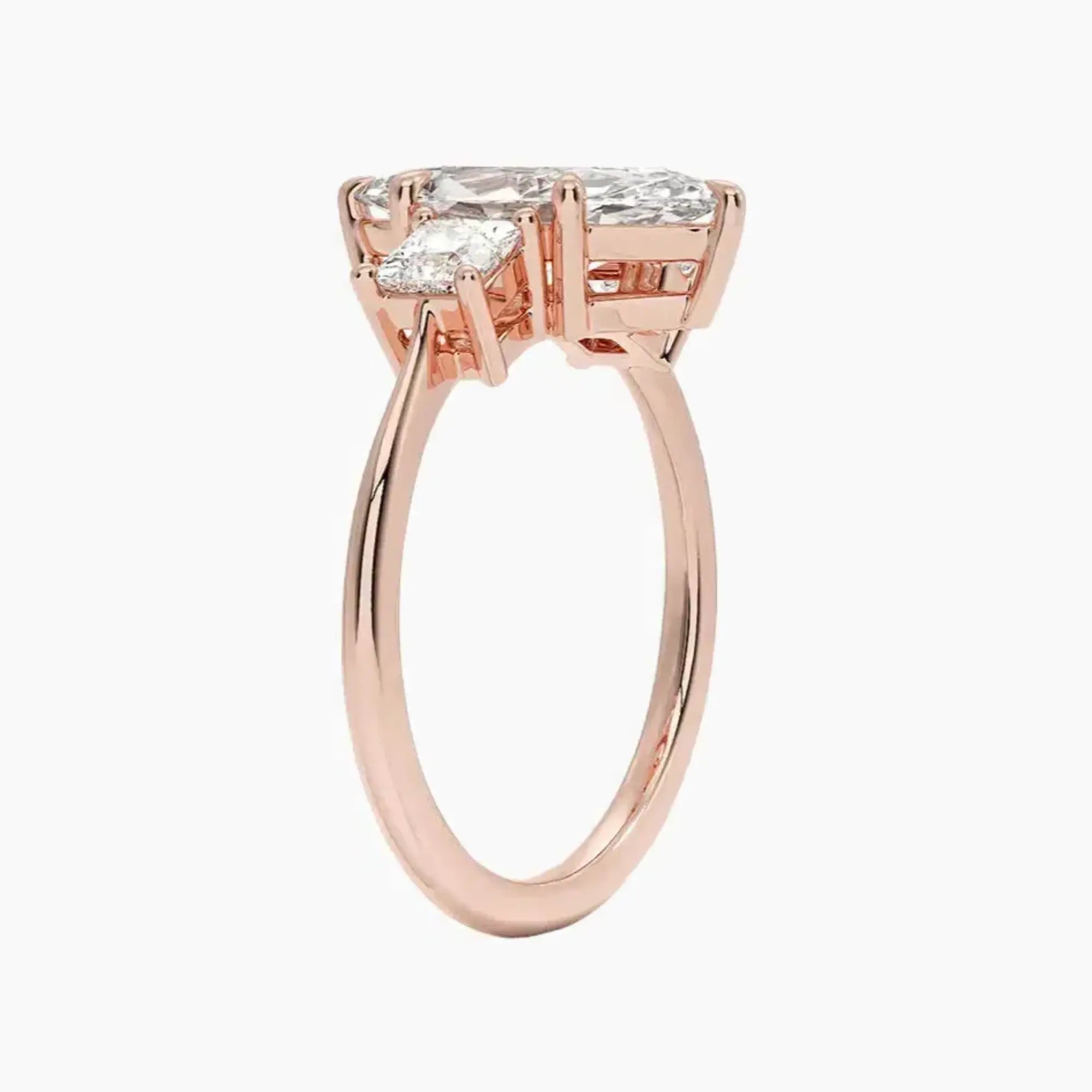 OBSER535 - Vespera Three Stone Marquise engagement ring setting view 5
