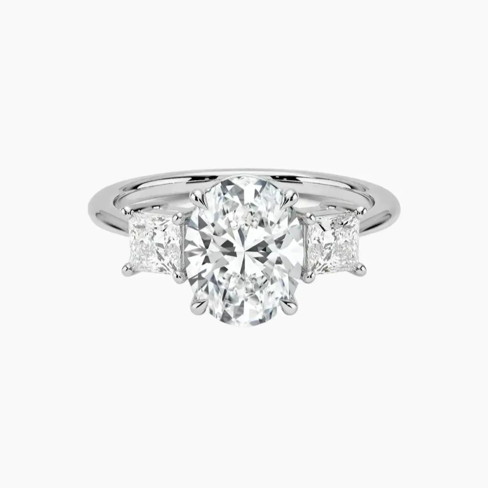 OBSER540 - Vespera Three Stone Oval engagement ring setting view 1