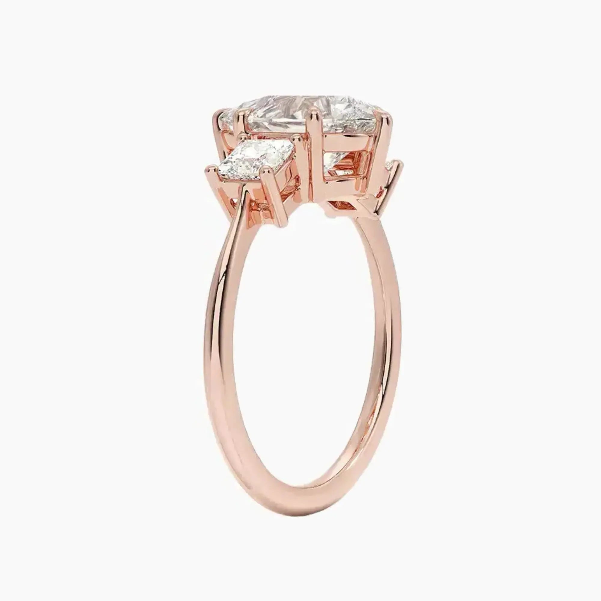 OBSER538 - Vespera Three Stone Pear engagement ring setting view 5