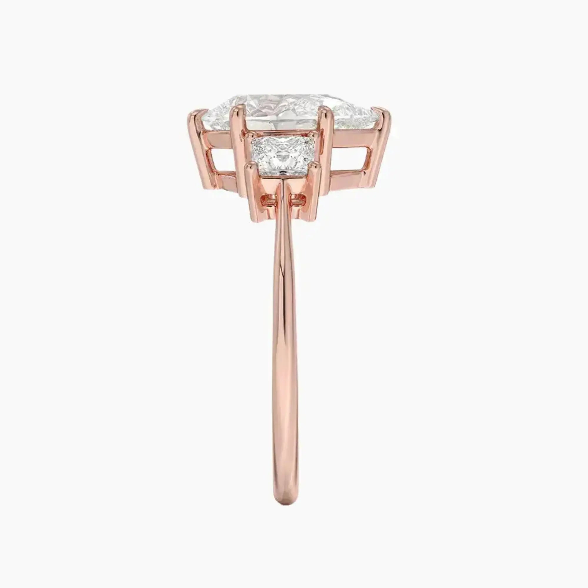OBSER538 - Vespera Three Stone Pear engagement ring setting view 6