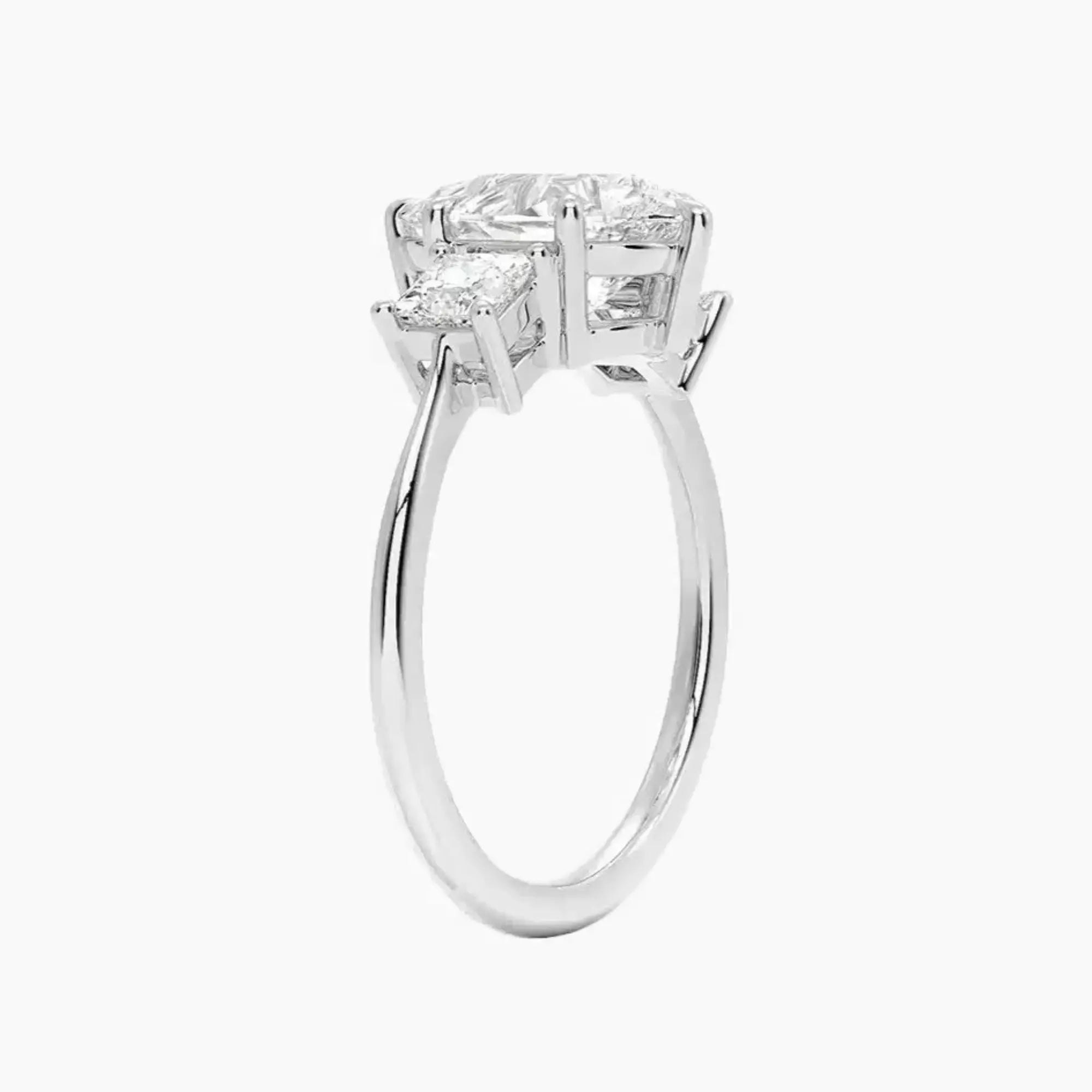 OBSER538 - Vespera Three Stone Pear engagement ring setting view 2