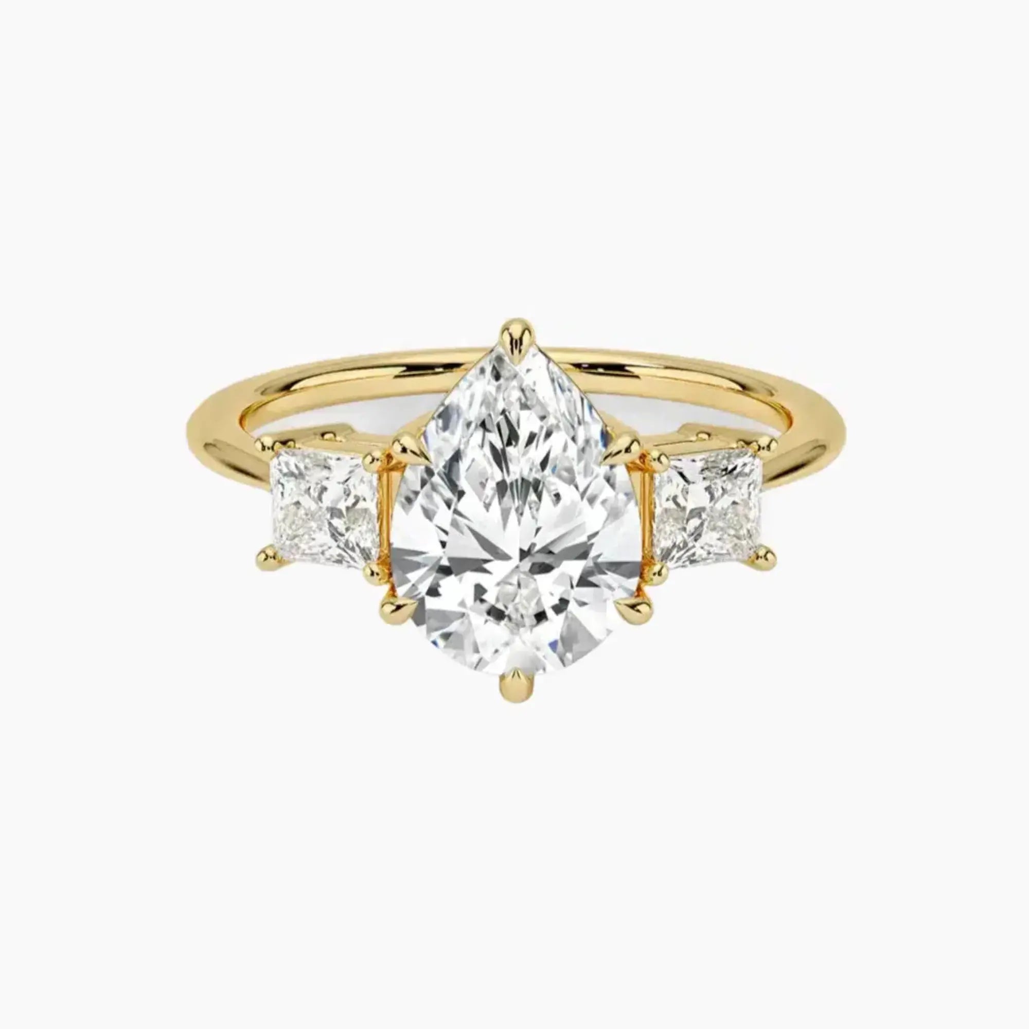 OBSER538 - Vespera Three Stone Pear engagement ring setting view 7