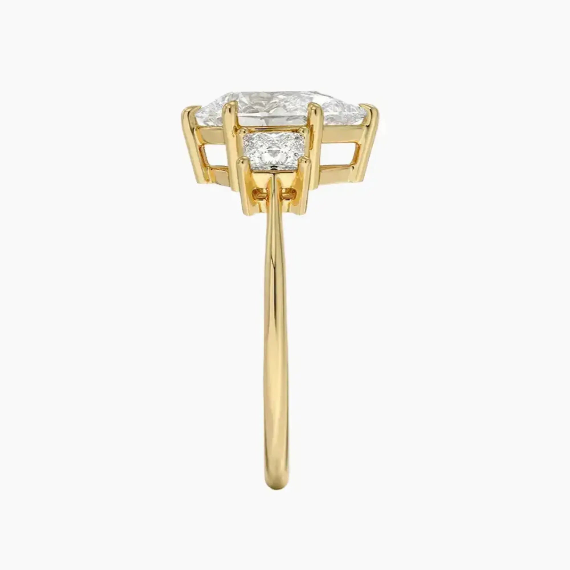 OBSER538 - Vespera Three Stone Pear engagement ring setting view 9