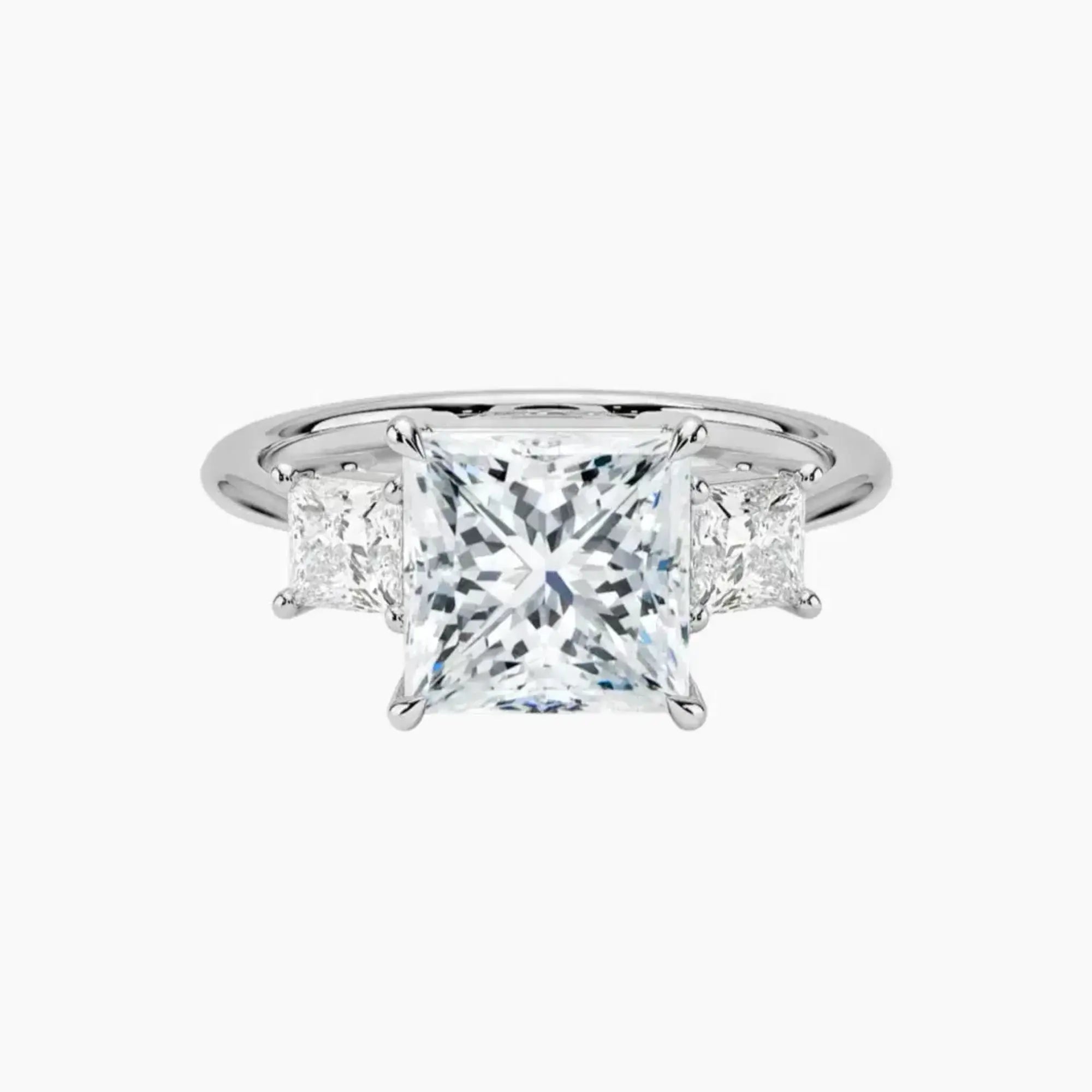 OBSER537 - Vespera Three Stone Princess engagement ring setting view 1