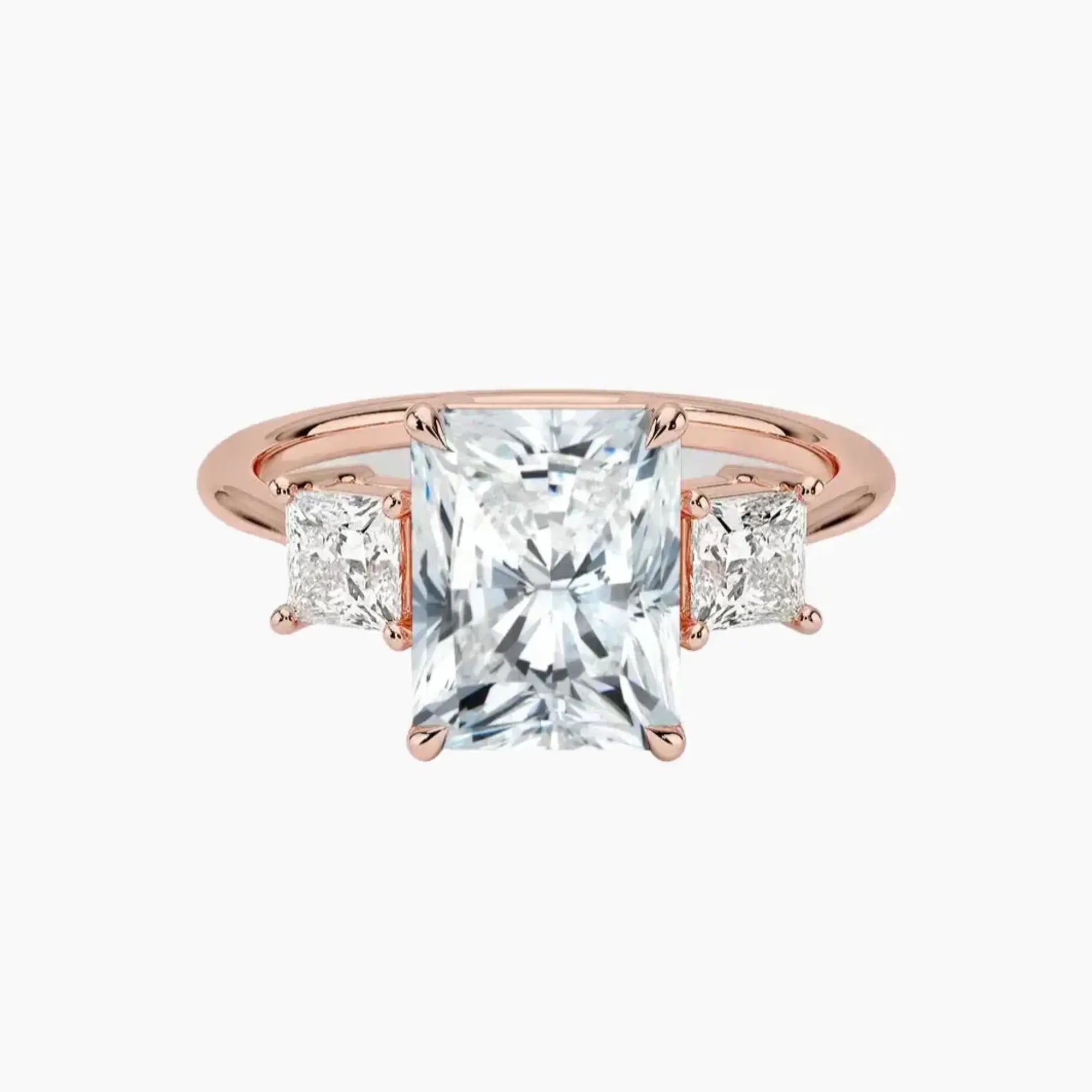 OBSER533 - Vespera Three Stone Radiant engagement ring setting view 4