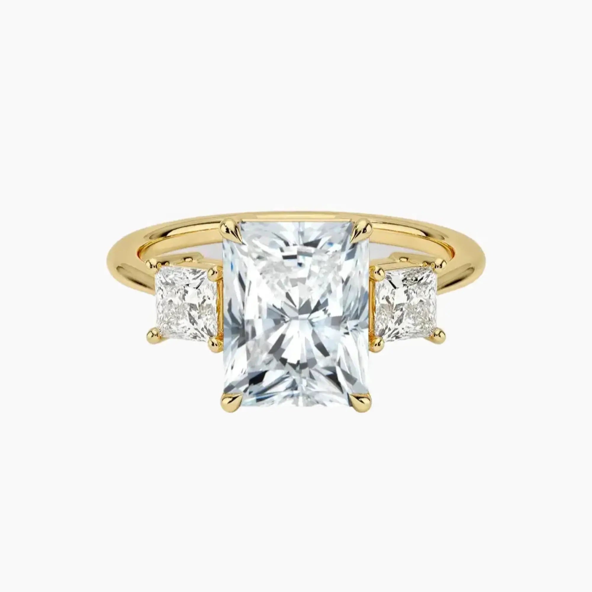 OBSER533 - Vespera Three Stone Radiant engagement ring setting view 7