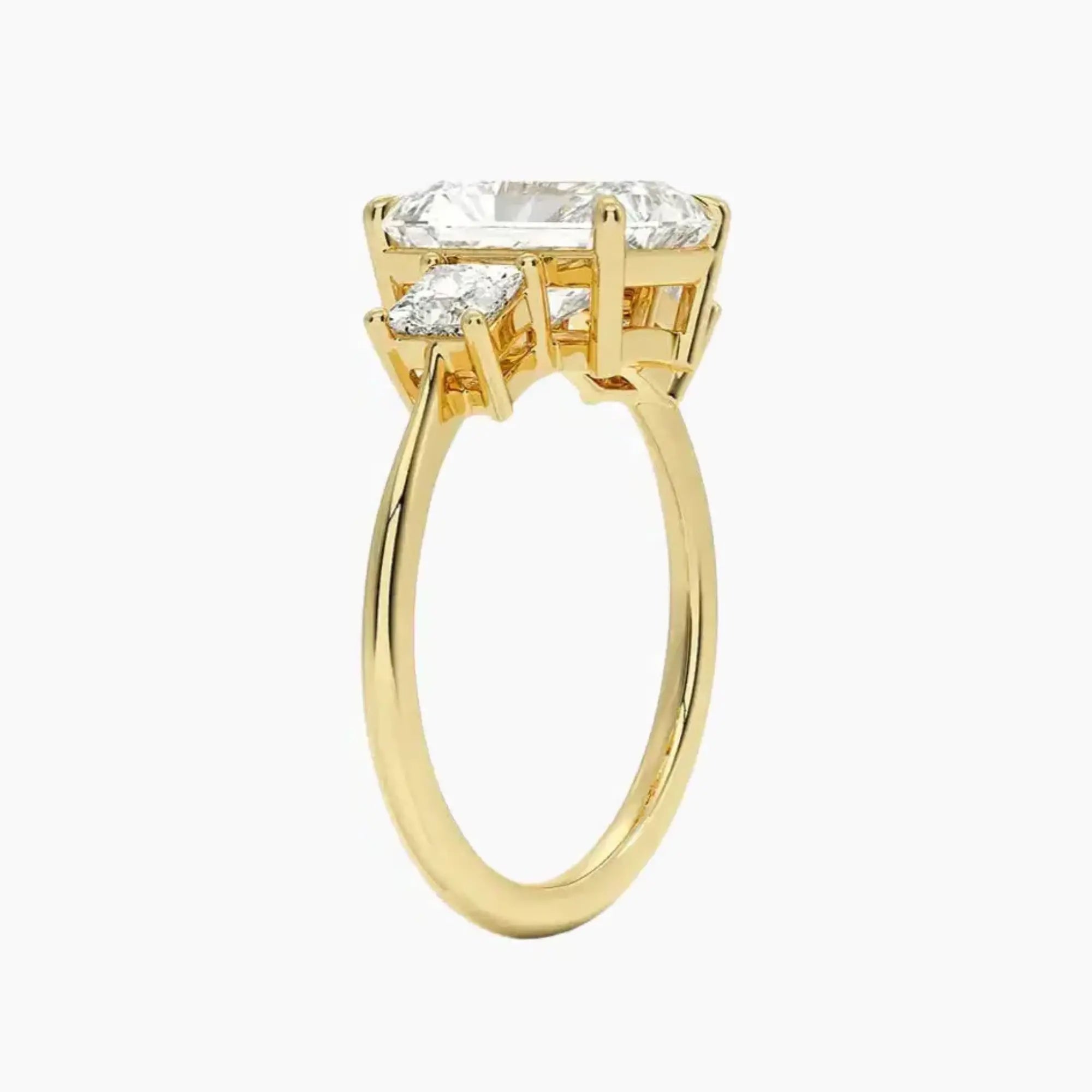 OBSER533 - Vespera Three Stone Radiant engagement ring setting view 8