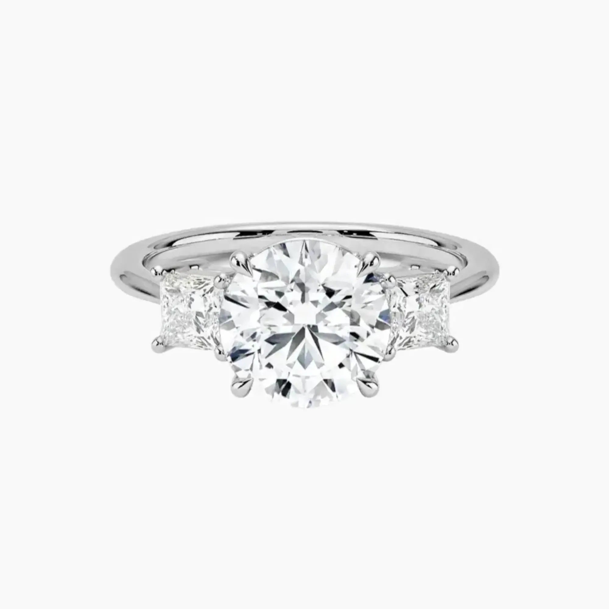 OBSER541 - Vespera Three Stone Round engagement ring setting view 1