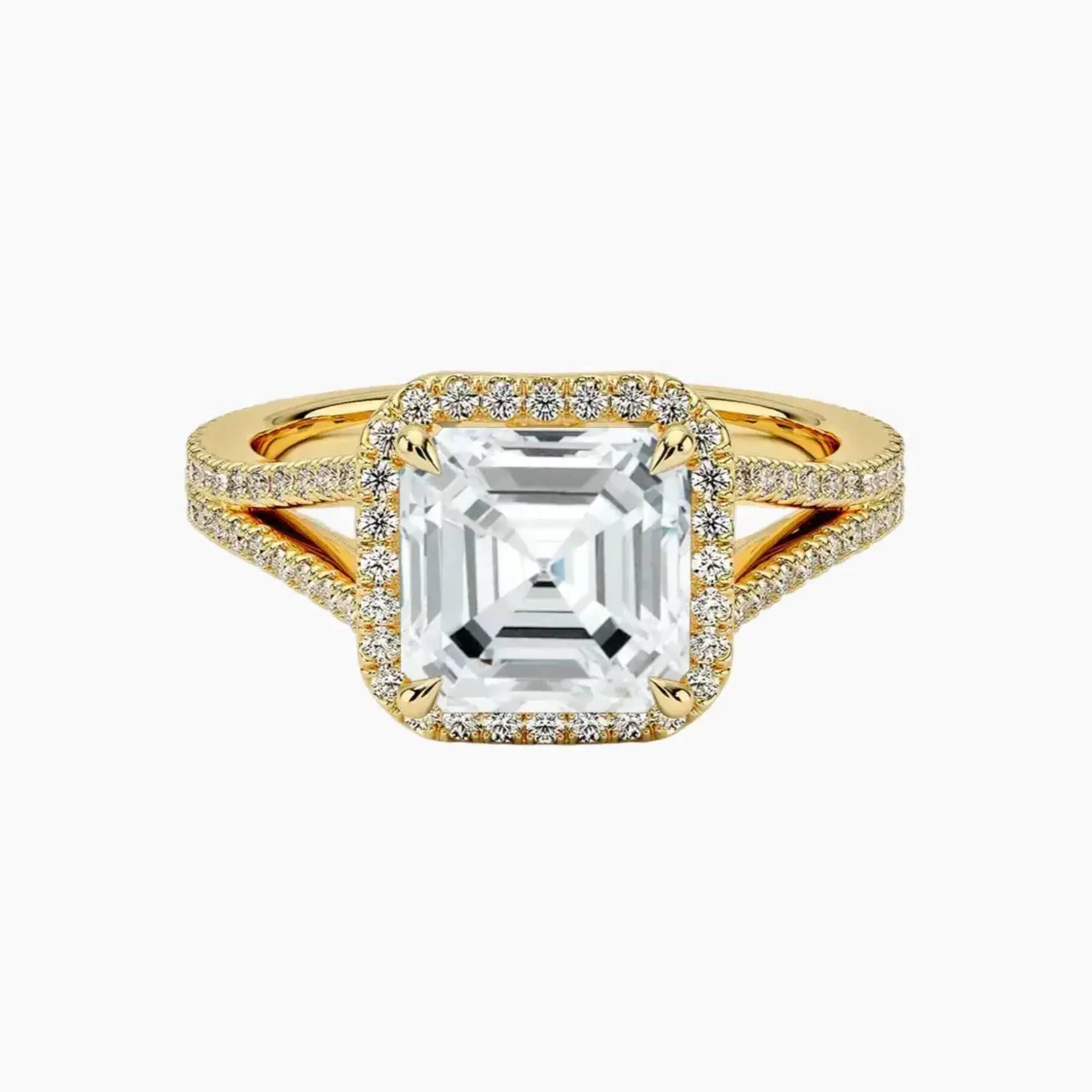 OBSER467 - Zephyrine Halo Asscher engagement ring setting view 7