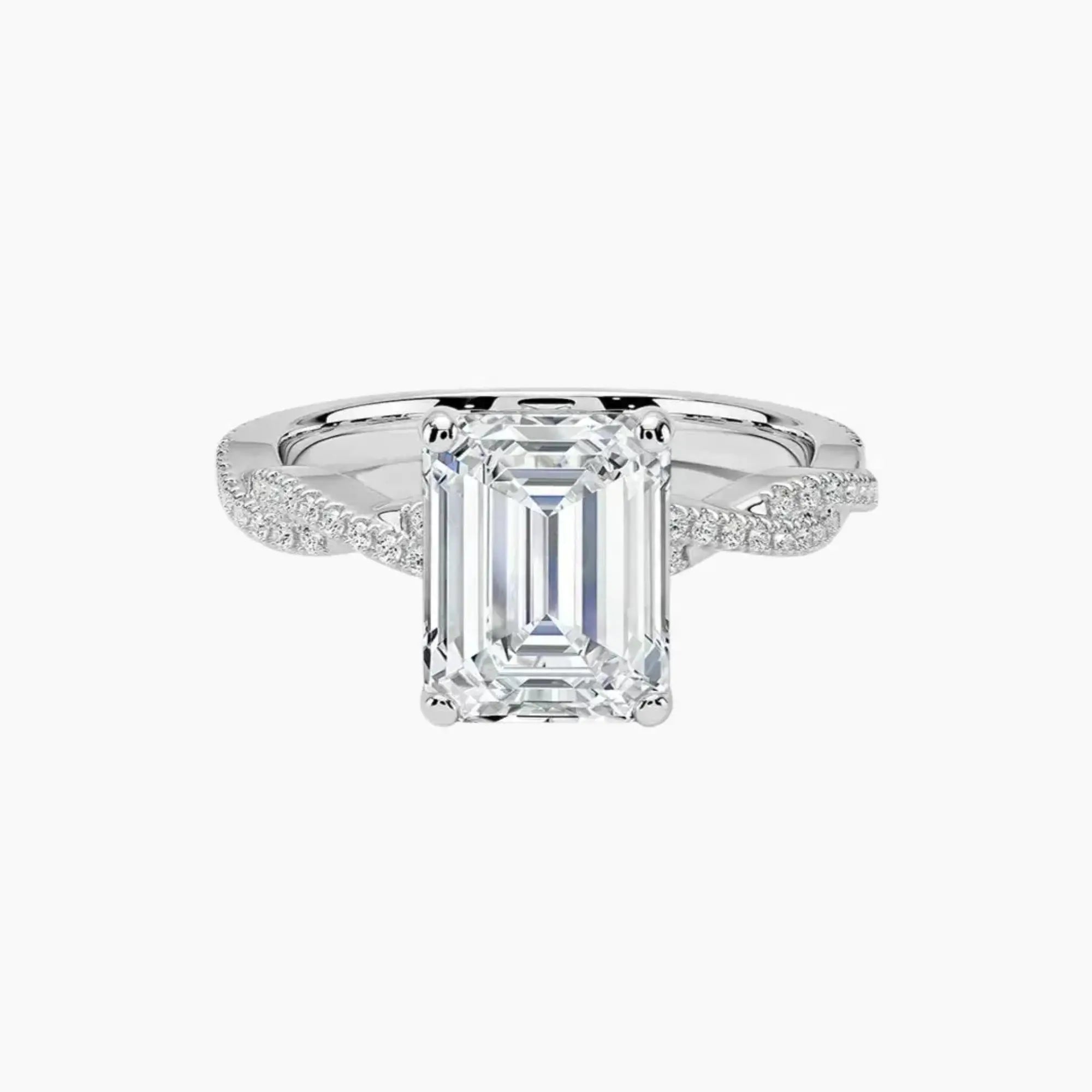 OBSER353 - Cassia Solitaire Emerald engagement ring setting view 1