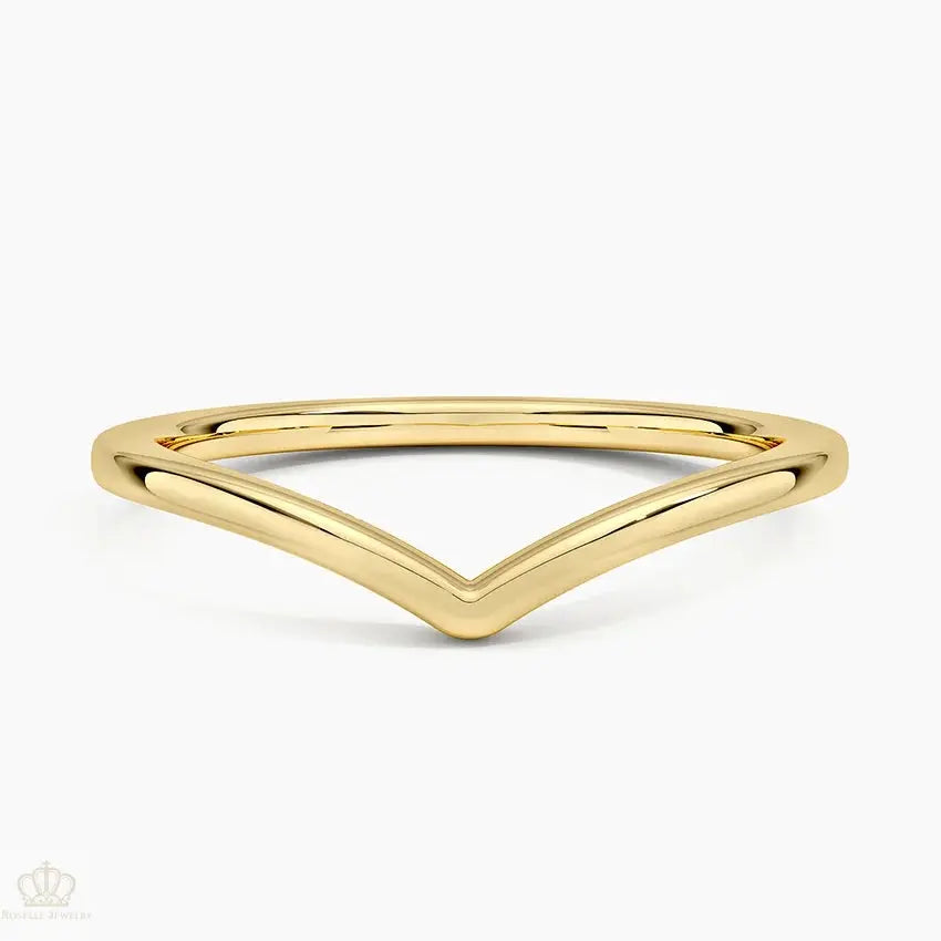 1.4mm Chevron Wedding Band Ring - LR47 - Roselle Jewelry