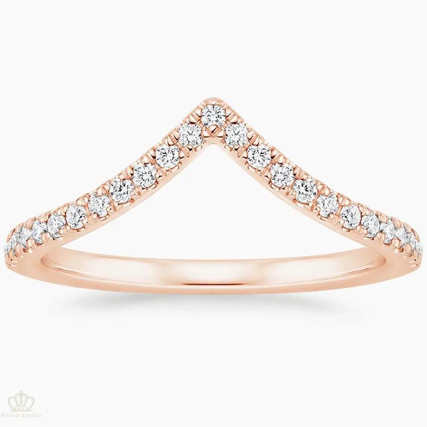 0.18CTW Elongated Luxe Flair Wedding Band Ring - LR61 Camélia™