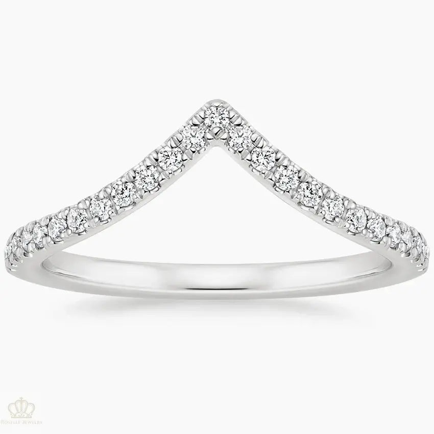 0.18CTW Elongated Luxe Flair Wedding Band Ring - LR61 Camélia™