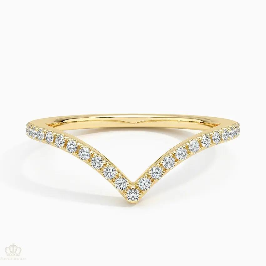 0.18CTW Elongated Luxe Flair Wedding Band Ring - LR61 Camélia™