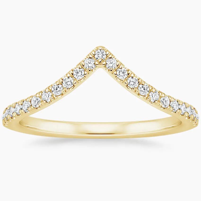 0.18CTW Elongated Luxe Flair Wedding Band Ring - LR61 Camélia™